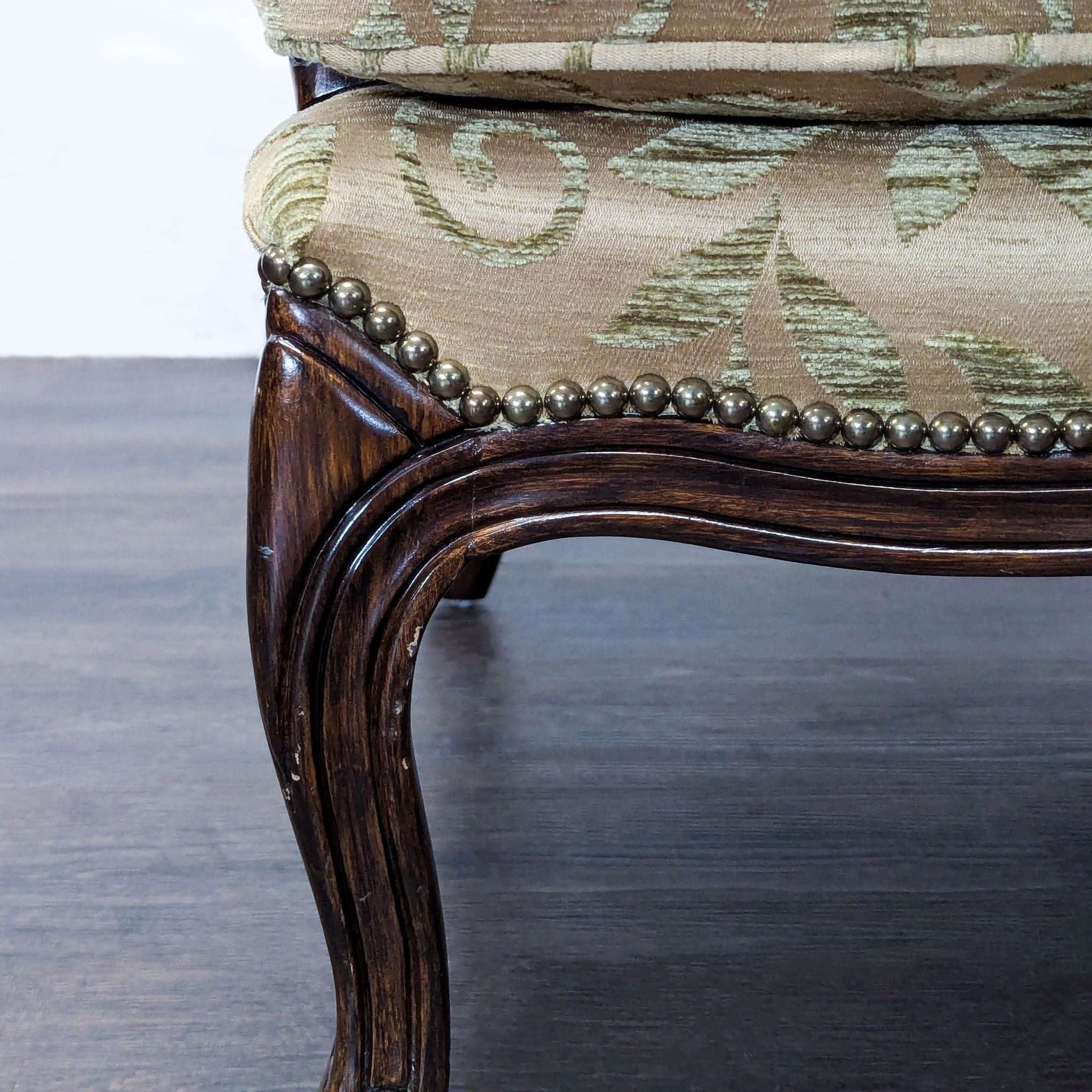 Louis XV Style Upholstered Bergère Lounge Chair - Thumbnail 8