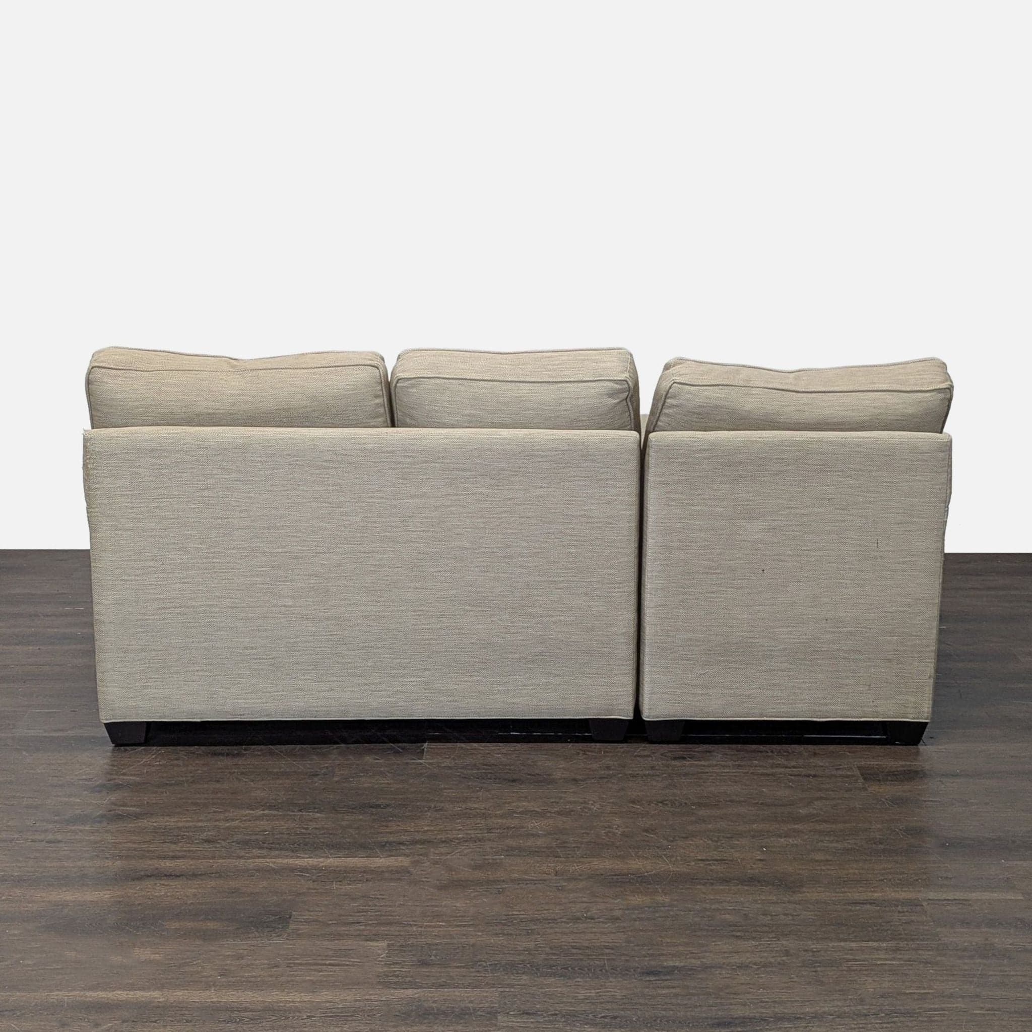 Ethan Allen Bennett Beige Sectional Sofa with Left Chaise - Thumbnail 3