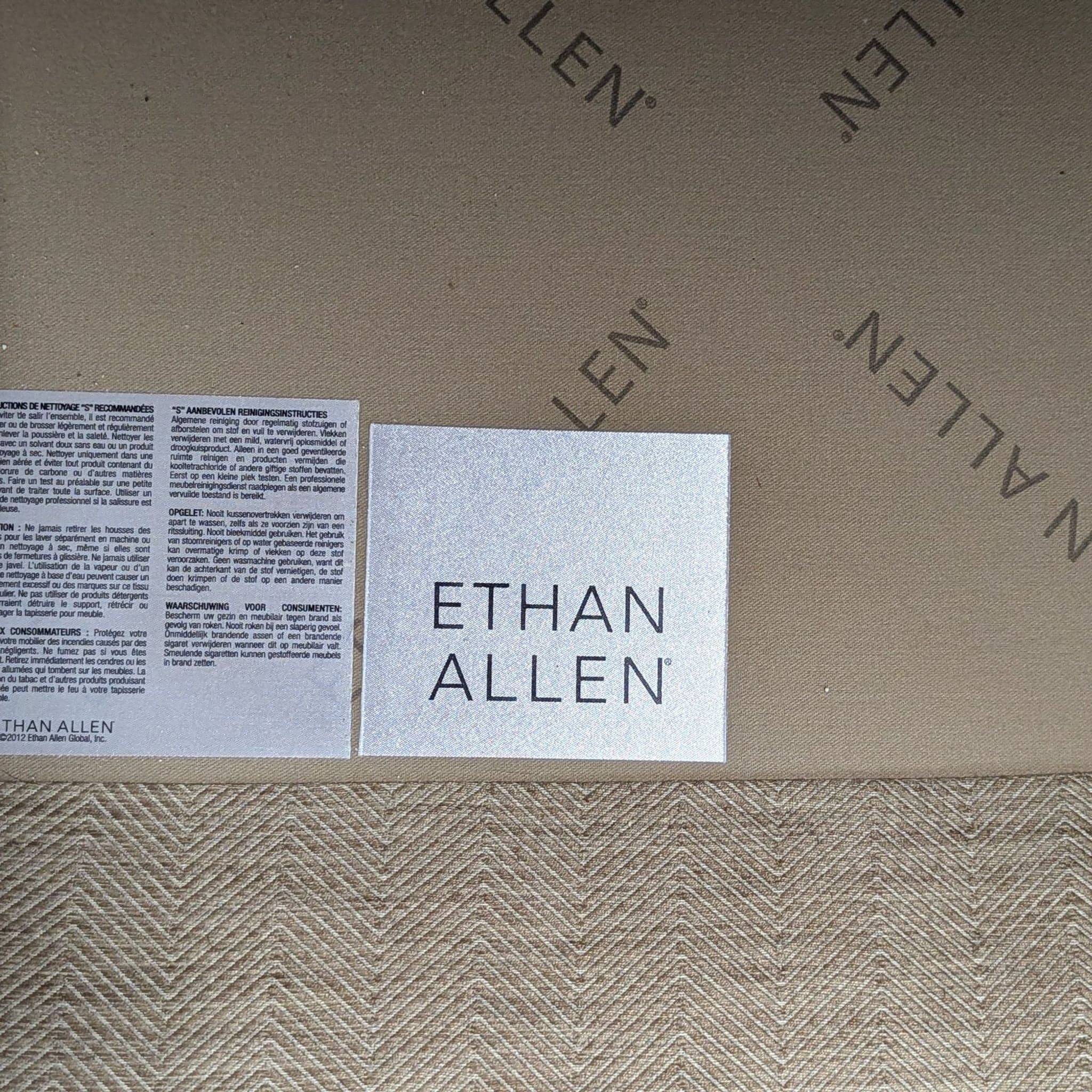 Ethan Allen Bennett Beige Sectional Sofa with Left Chaise - Thumbnail 8
