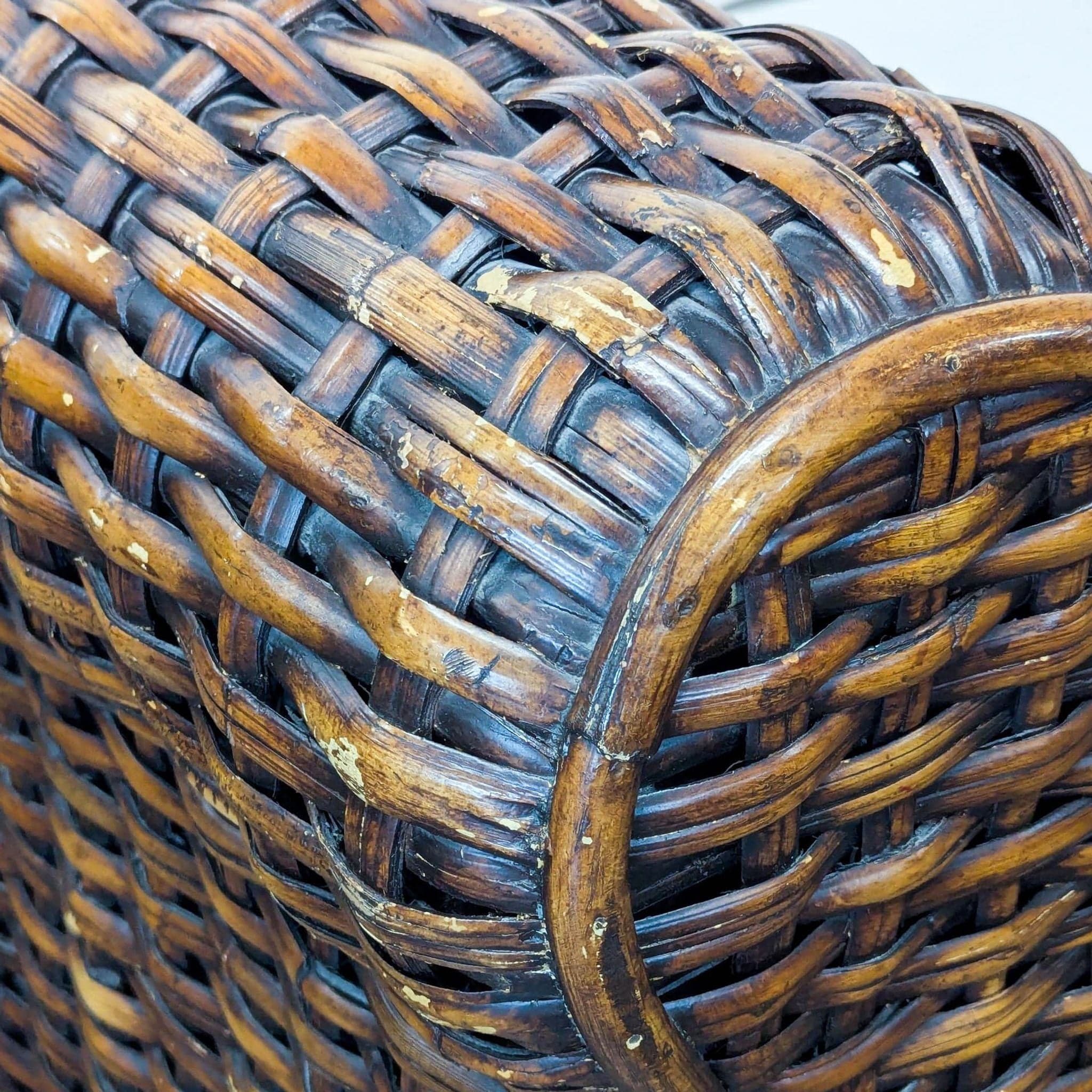 Ralph Lauren Woven Rattan Lounge Chair with White Cushions - Thumbnail 10