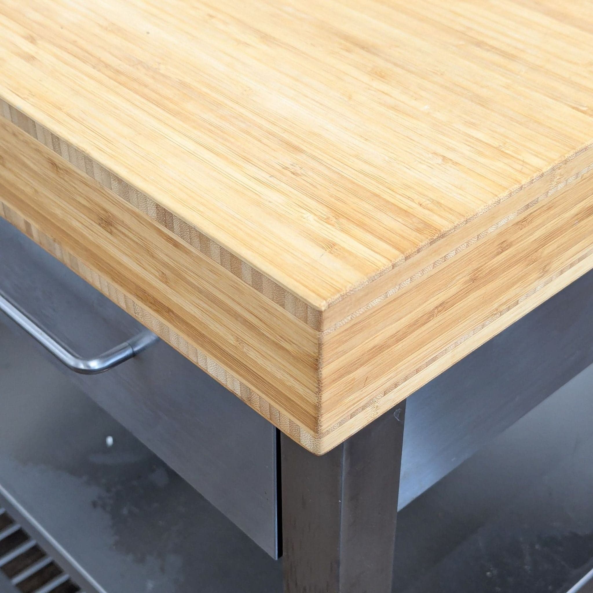 Ikea Stainless Steel Kitchen Island with Bamboo Top and Drawers - Thumbnail 9