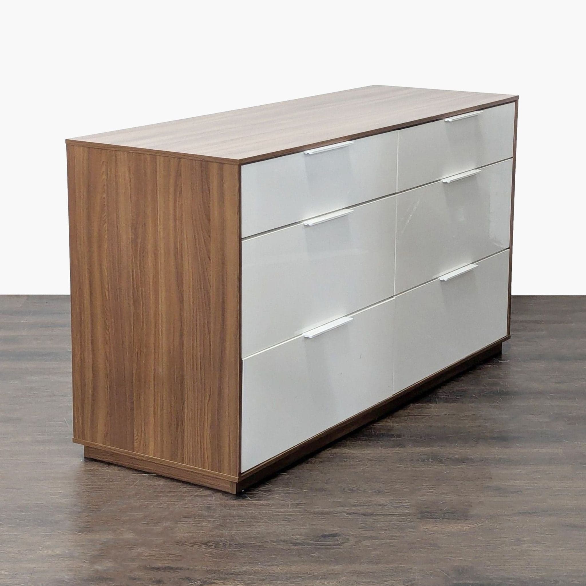 Ikea Modern 6-Drawer Dresser, Walnut and White Finish - Thumbnail 10