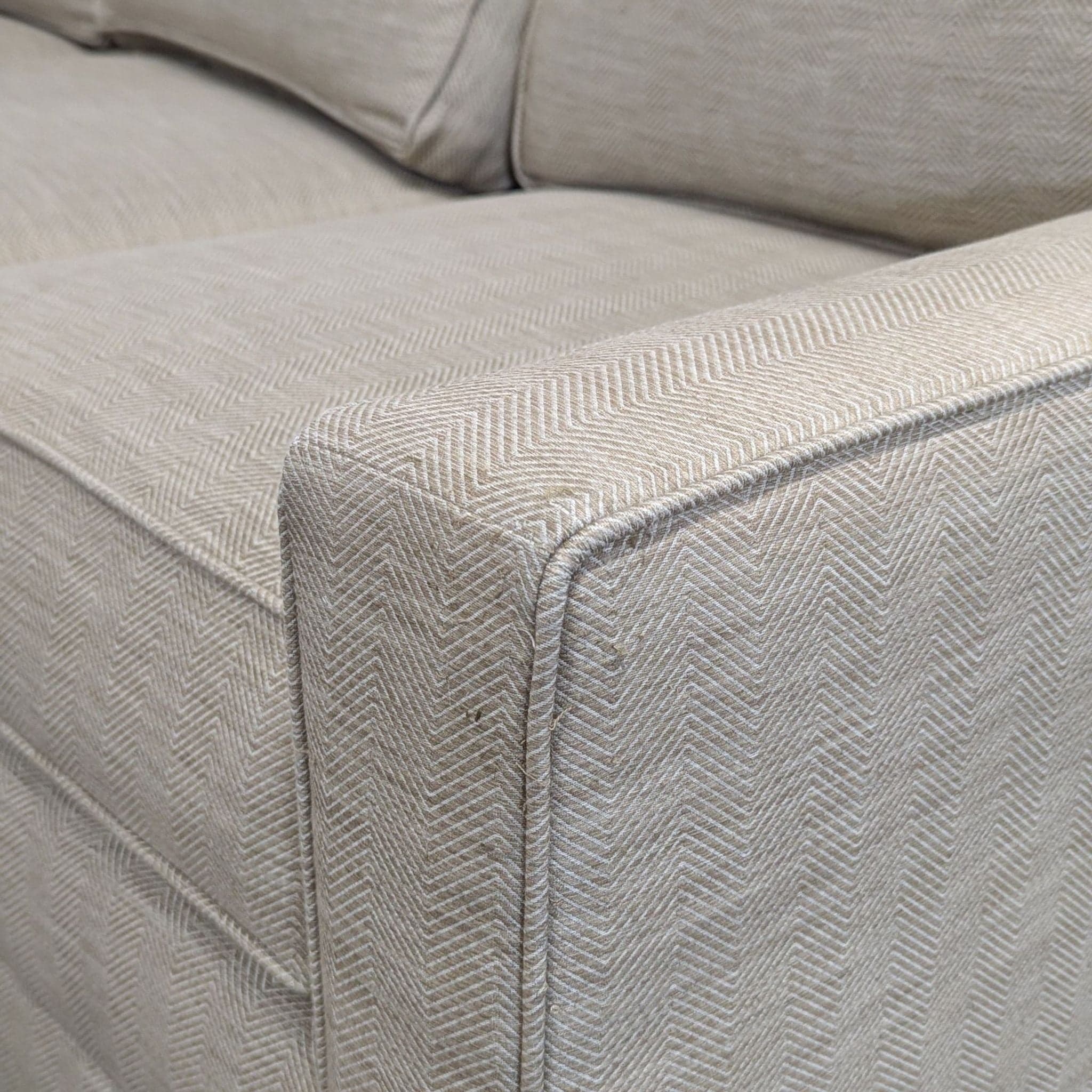 Ethan Allen Bennett Beige Sectional Sofa with Left Chaise - Thumbnail 6