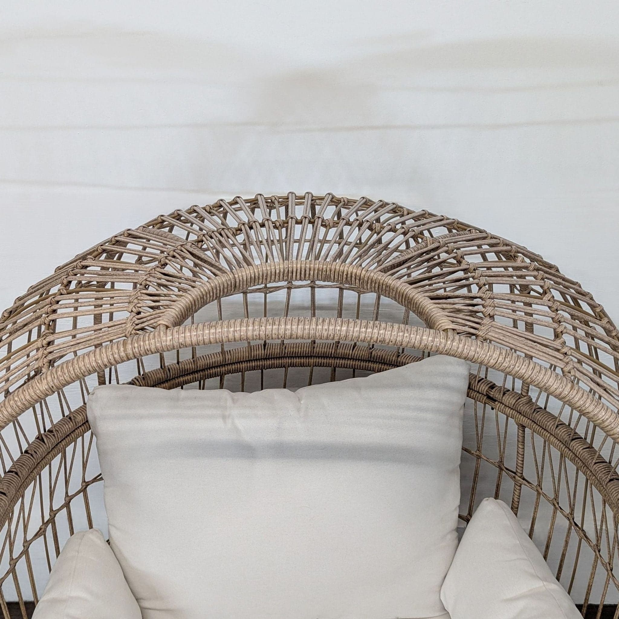 Opal House Egg Chair with Cushions - Cozy Rattan Lounge Seat - Thumbnail 6