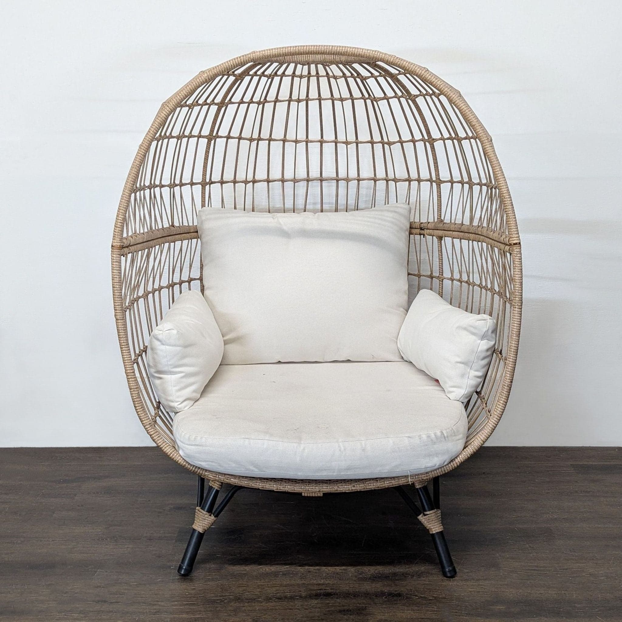 Opal House Egg Chair with Cushions - Cozy Rattan Lounge Seat