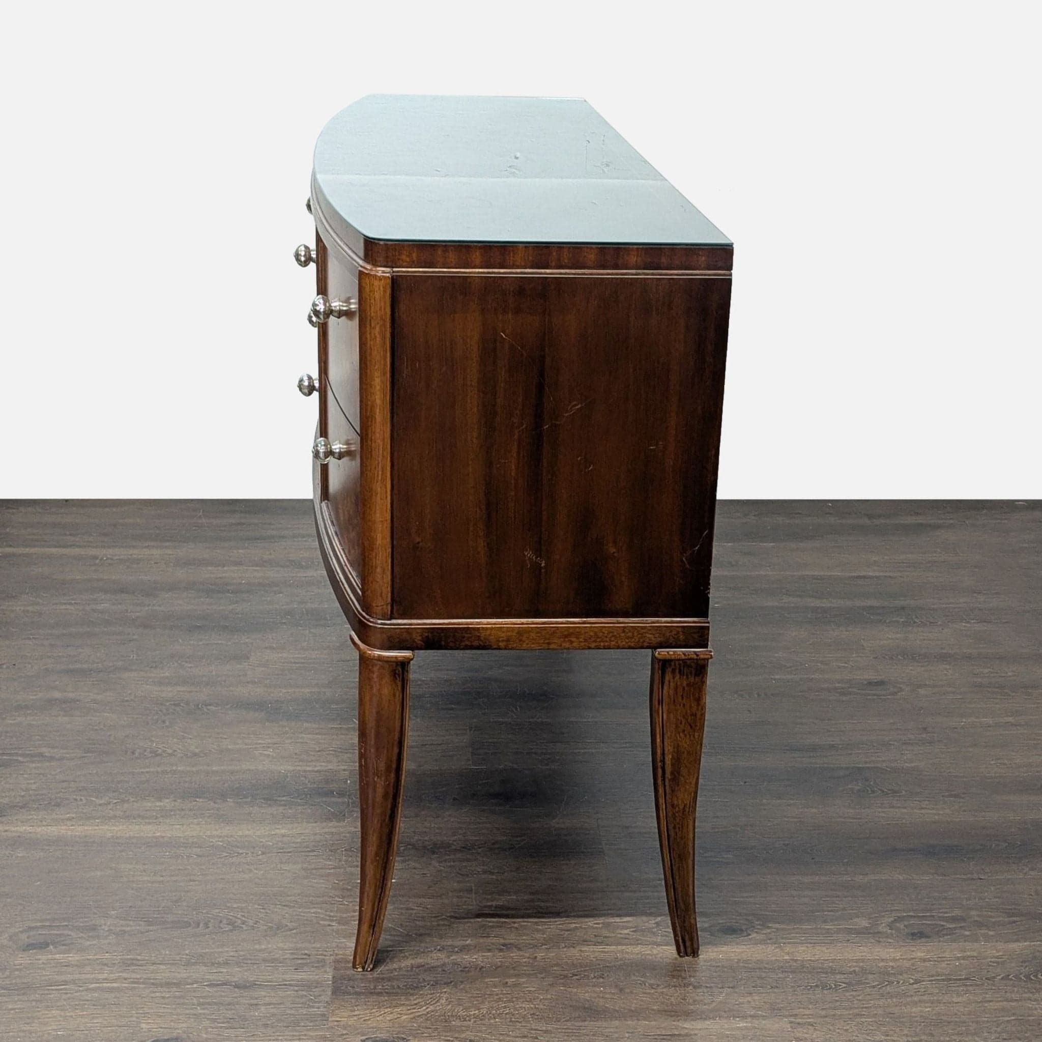 Thomasville Bow Front Burl Veneer Sideboard Buffet - Thumbnail 4