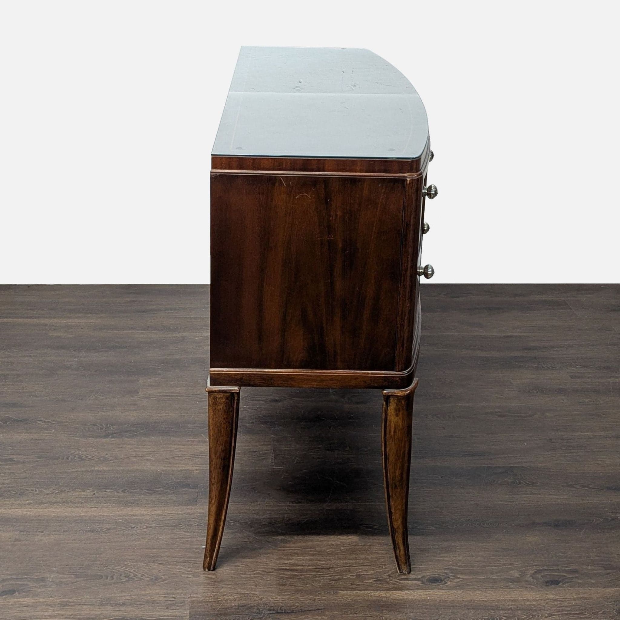 Thomasville Bow Front Burl Veneer Sideboard Buffet - Thumbnail 11