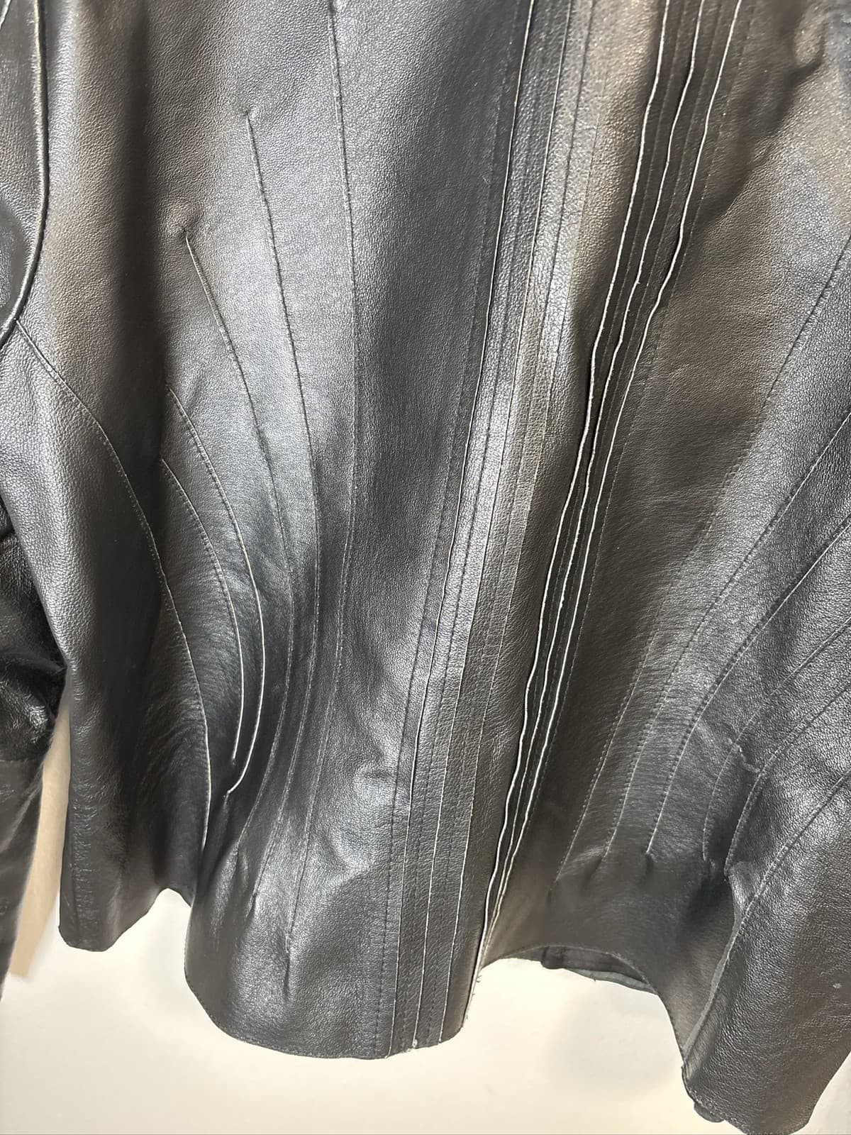 Terry Lewis Classic Luxuries Women's Black Leather Full Zip Jacket M - Thumbnail 5