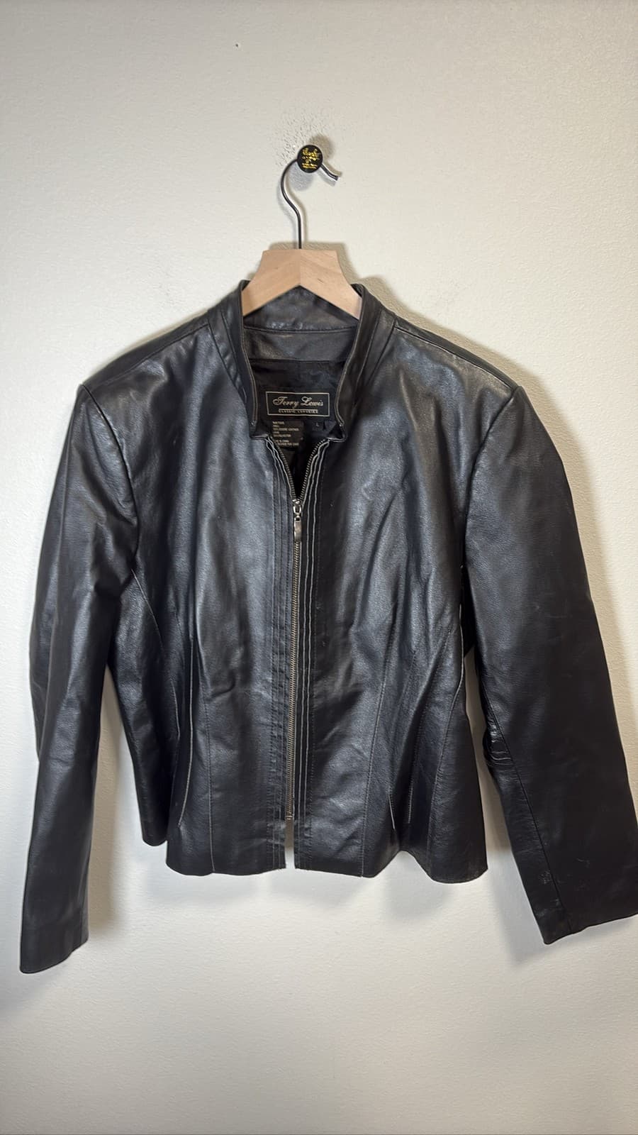 Terry Lewis Classic Luxuries Women's Black Leather Full Zip Jacket M