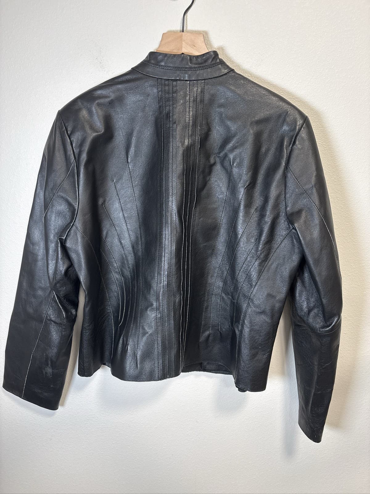 Terry Lewis Classic Luxuries Women's Black Leather Full Zip Jacket M - Thumbnail 4