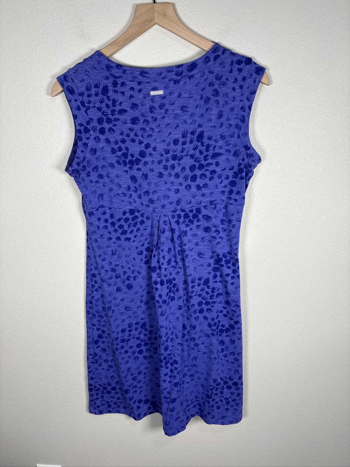 Columbia Womens Purple Blue Animal Print Ruched V-Neck Dress Size S/P - Thumbnail 3