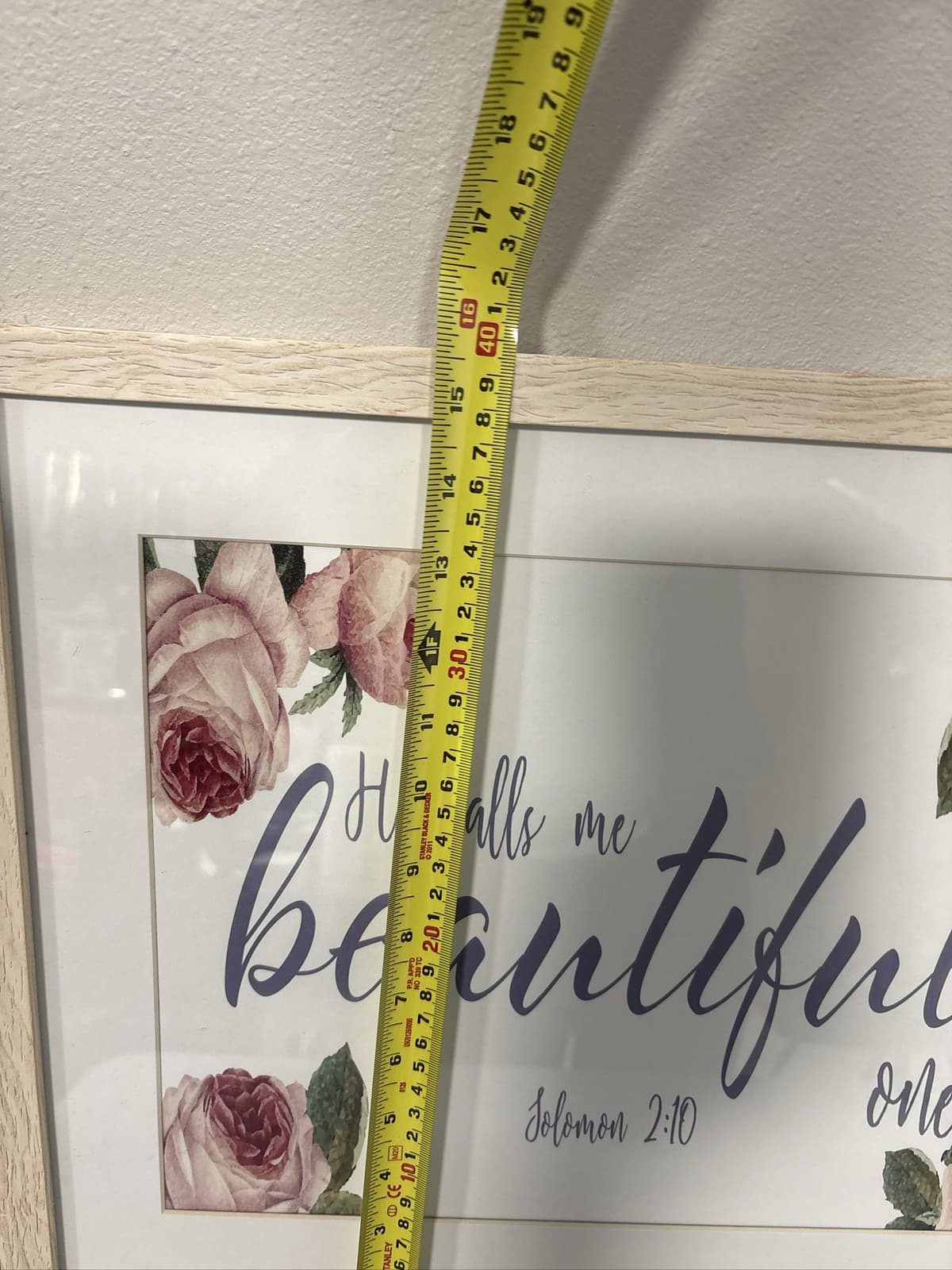Framed Floral Scripture Print "He calls me beautiful" Solomon 2:10 - Thumbnail 3
