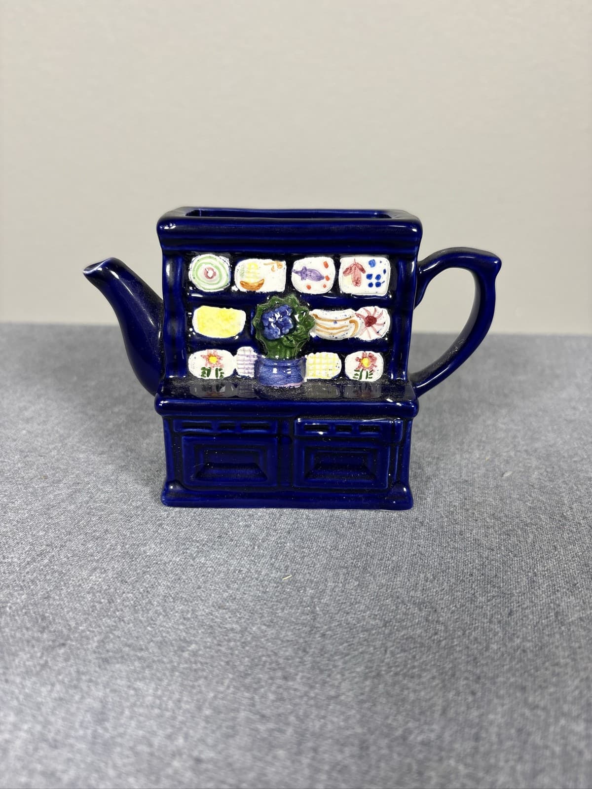 1993 Cardinal Inc Tea-Nee Teapot Blue & White Ceramic Mini Tea Pot