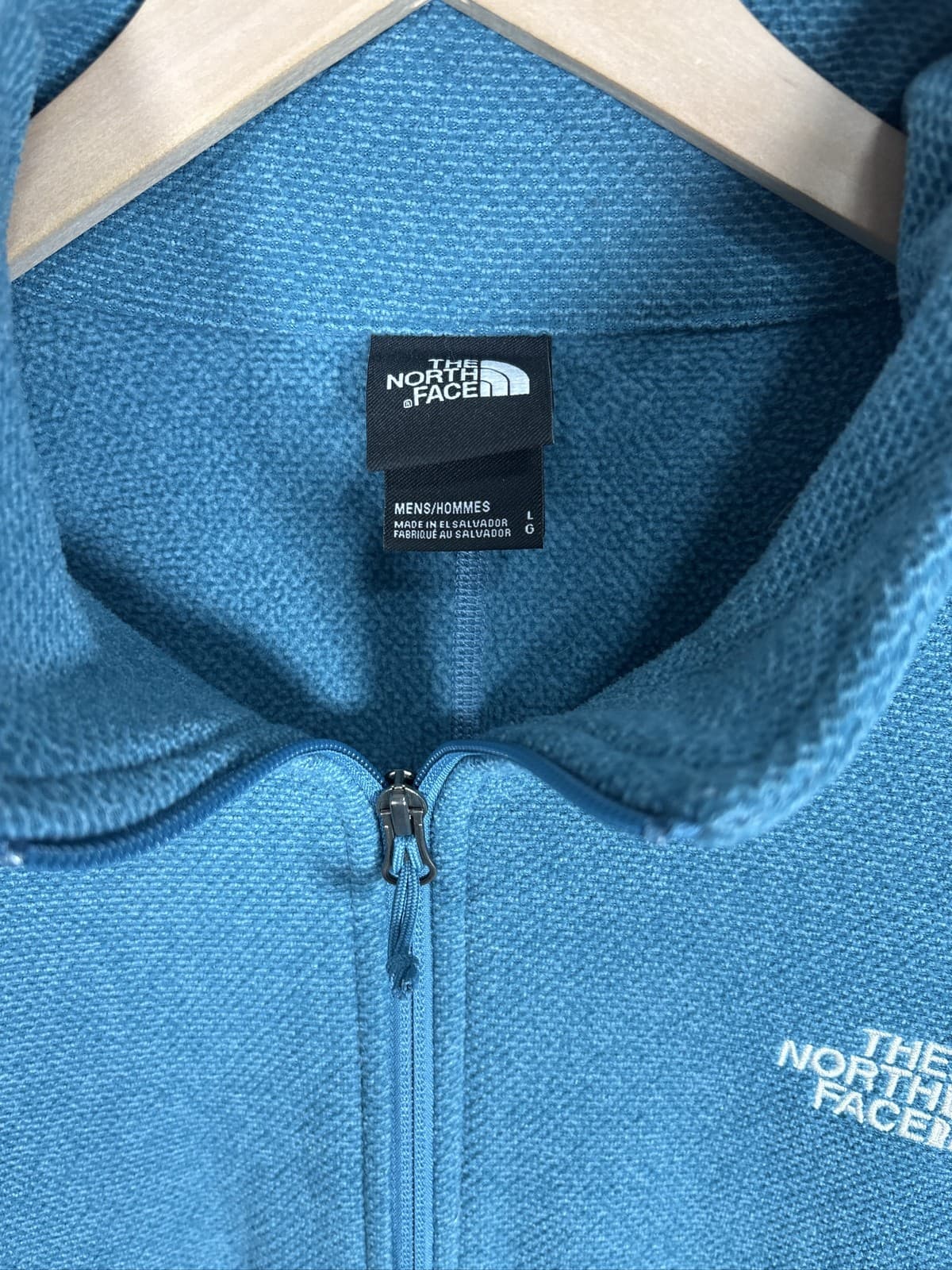 The North Face Mens Quarter Zip Fleece Pullover Blue Mock Neck Jacket L - Thumbnail 2