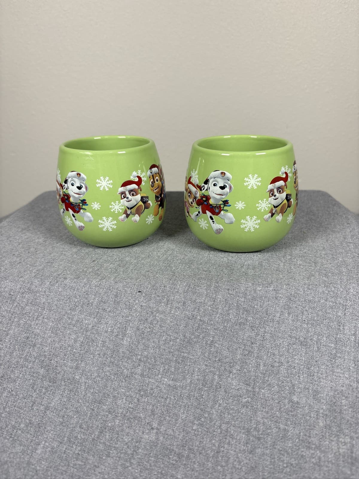 Paw Patrol Christmas Green Ceramic Mug Spin Master 2018 Lot of 2 - Thumbnail 2
