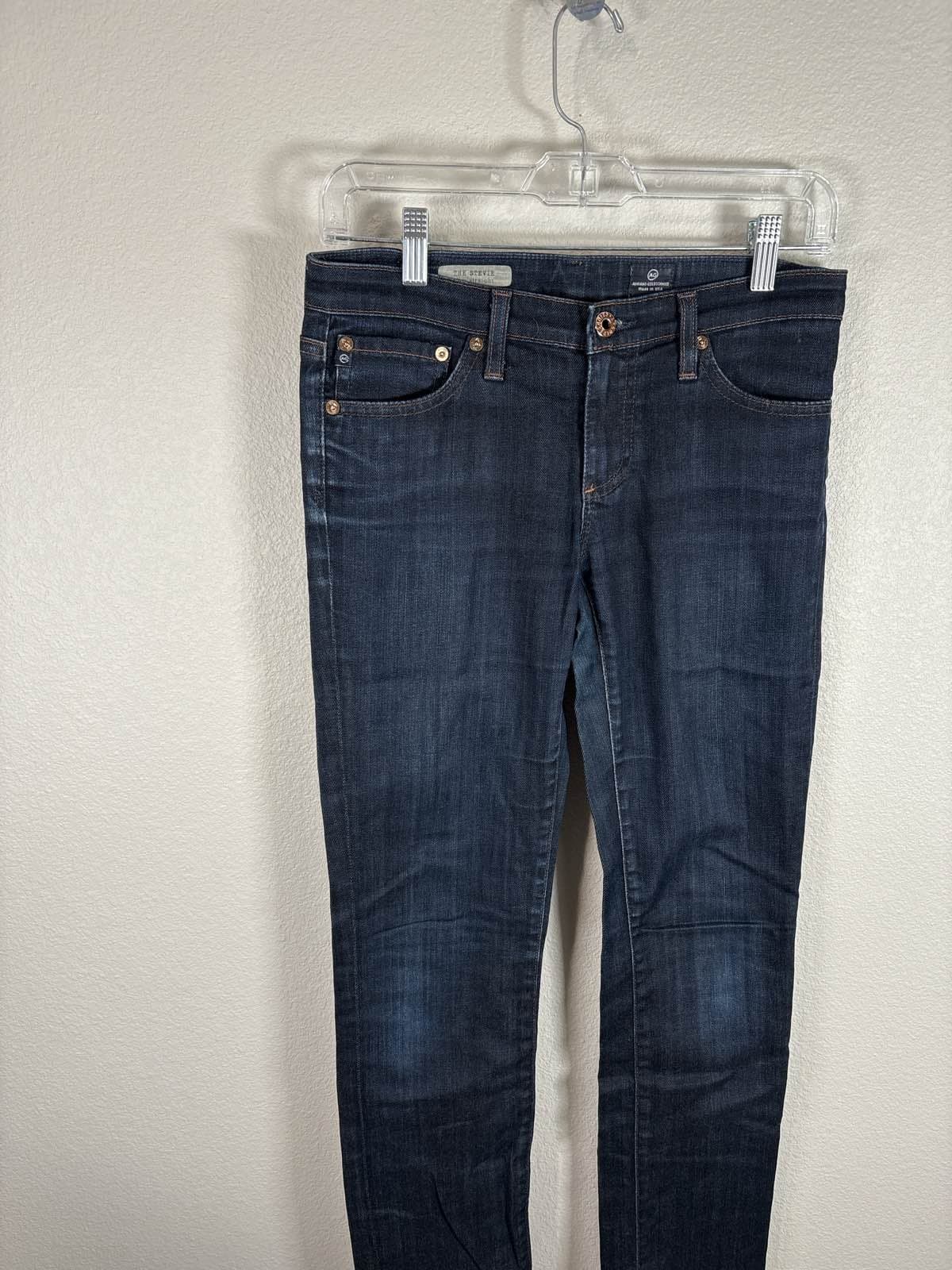 AG Adriano Goldschmied Stevie Slim Straight Dark Wash Jeans Women’s 27R - Thumbnail 3