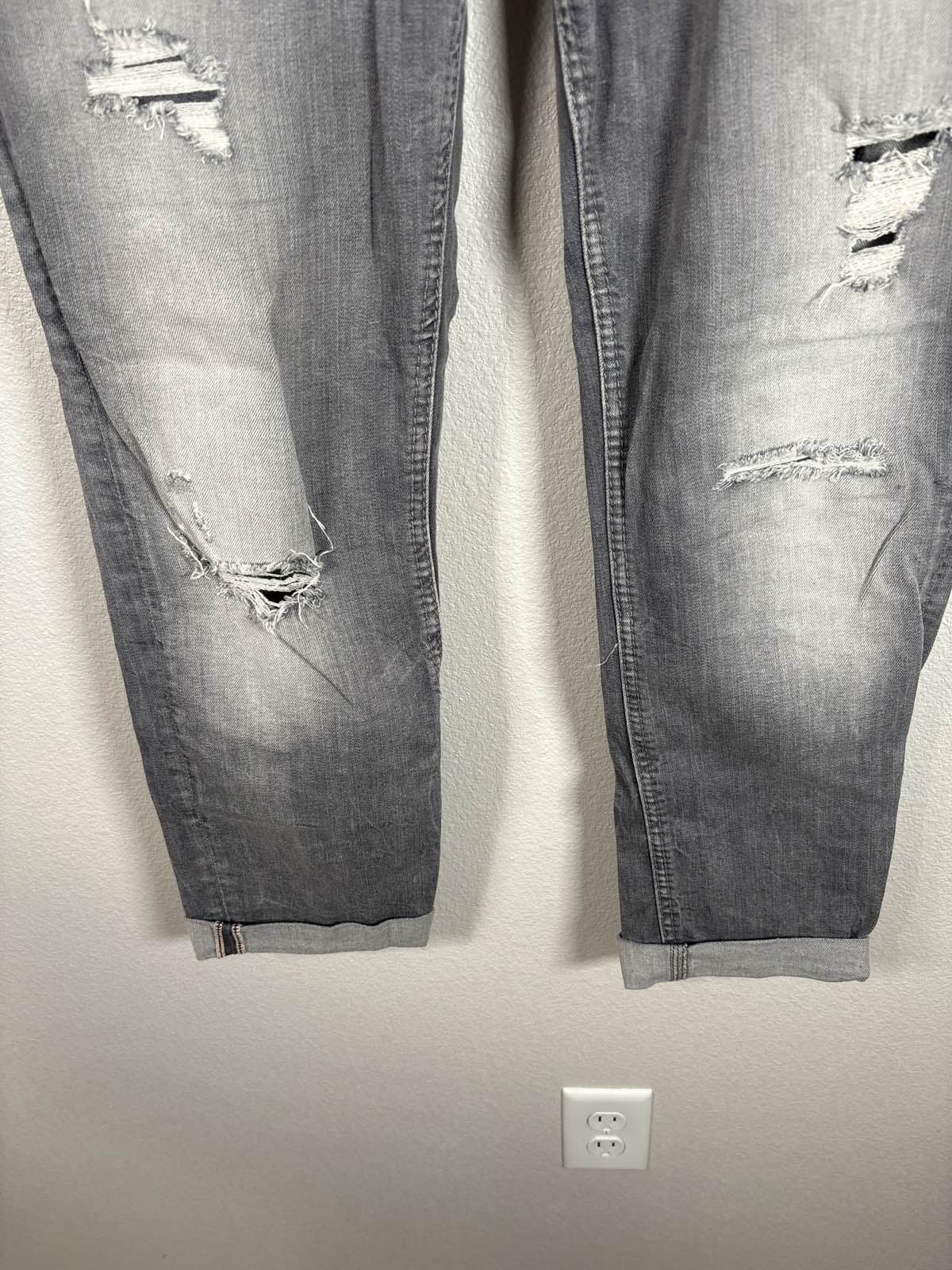 Silver Suki Mid Ankle Slim W31 L26 Gray Distressed Stretch Jeans - Thumbnail 4