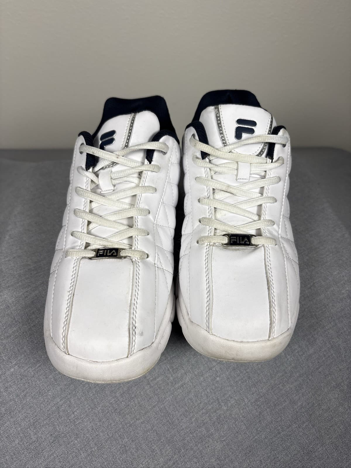 FILA Fulcrum 3 Mens White Navy Athletic Sneakers Low Lace Up Shoes 9 - Thumbnail 2