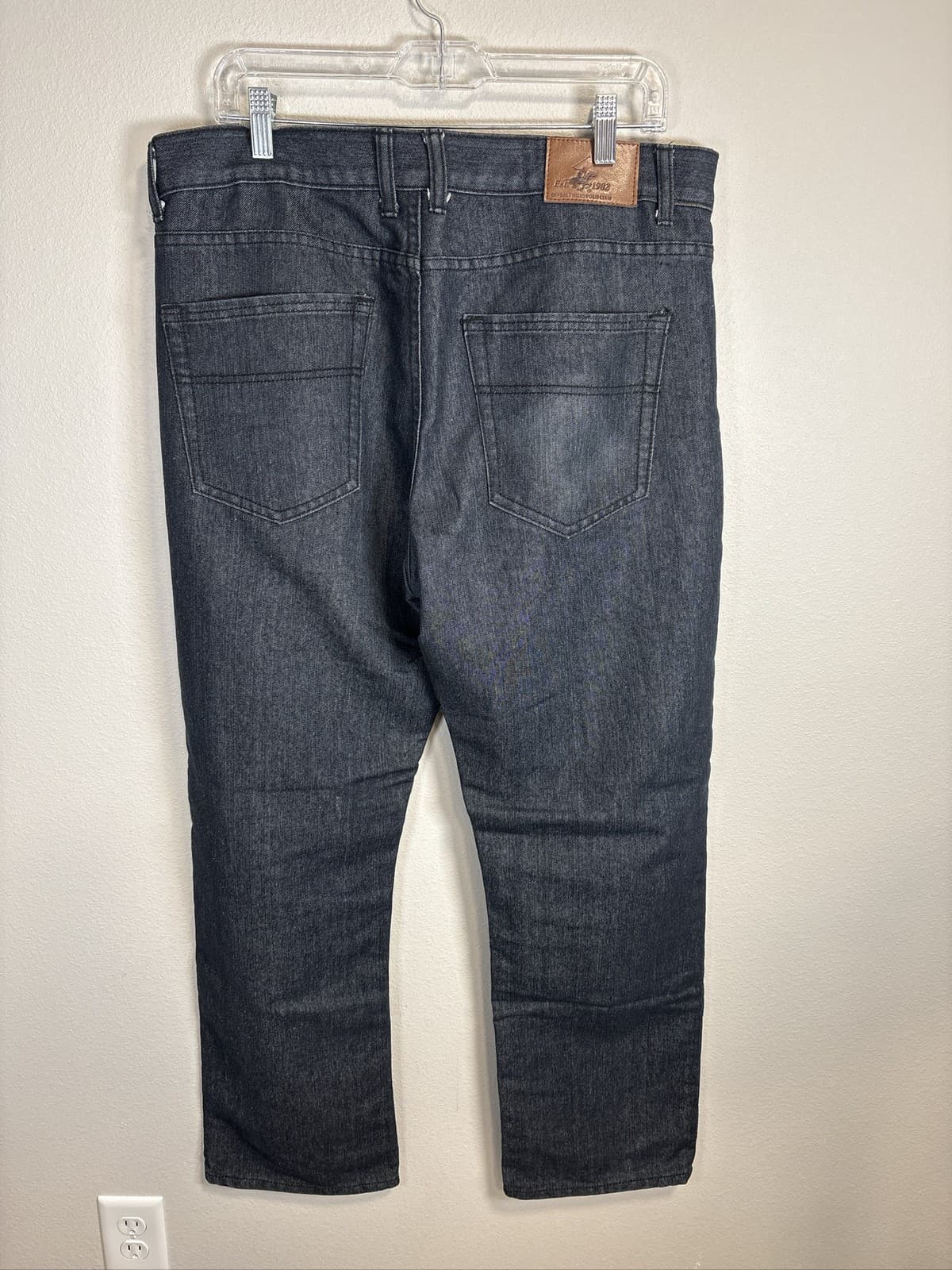 Beverly Hills Polo Club Men's 36x32 Dark Wash Straight Leg Denim Jeans - Thumbnail 5