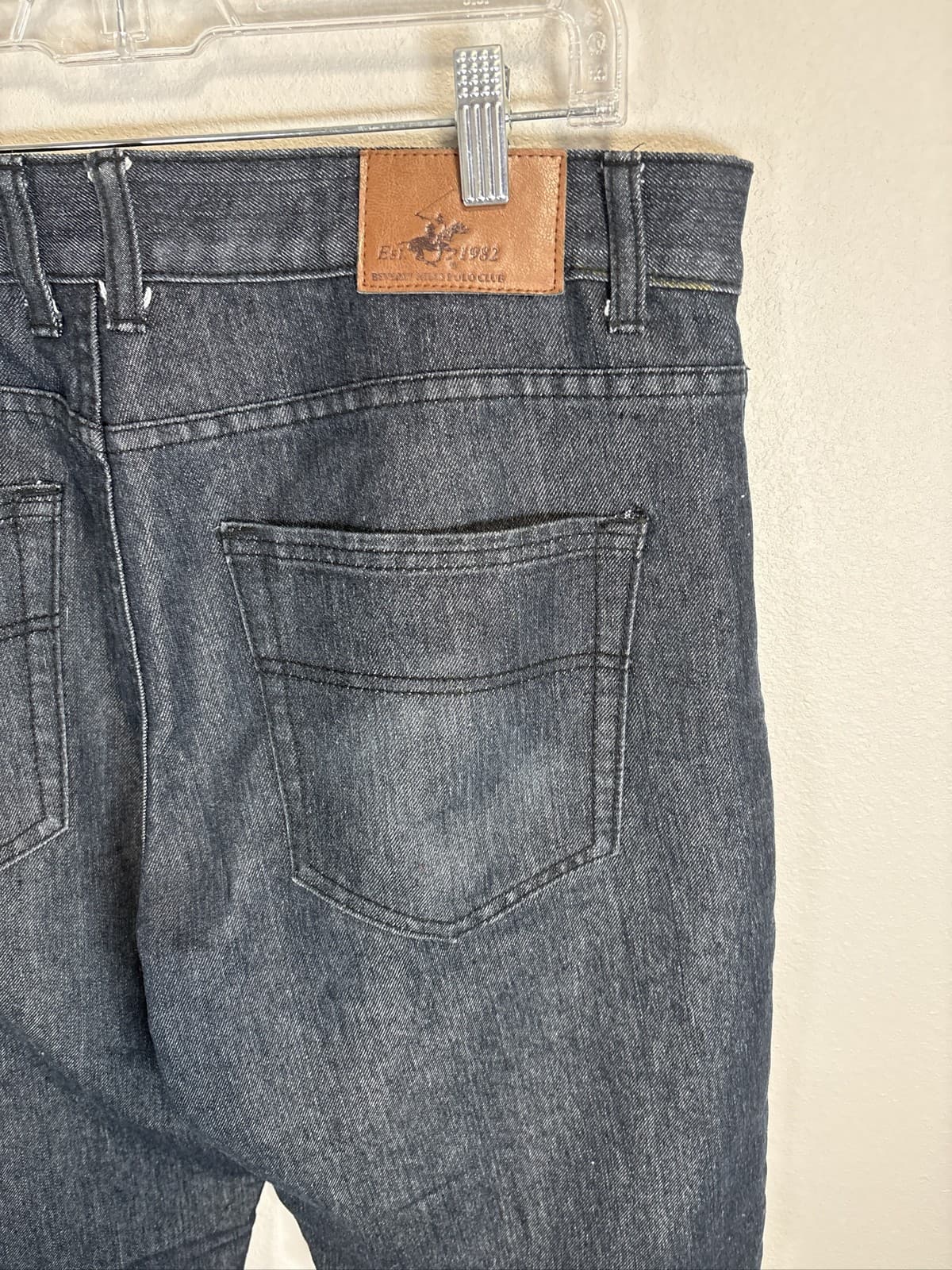 Beverly Hills Polo Club Men's 36x32 Dark Wash Straight Leg Denim Jeans - Thumbnail 6