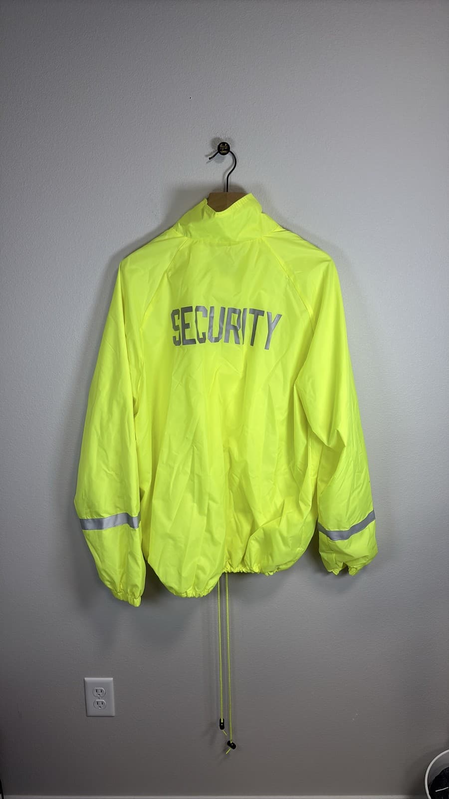 Security High Visibility Windbreaker Jacket Yellow Reflective Men's XL