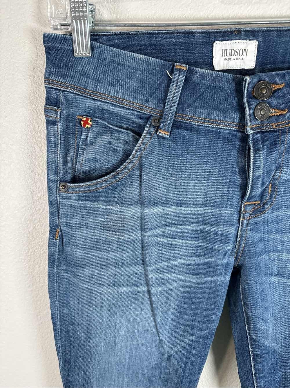 HUDSON Collin Flap Skinny Jeans Wmn's 26 Dark Wash Blue Denim USA Made - Thumbnail 2