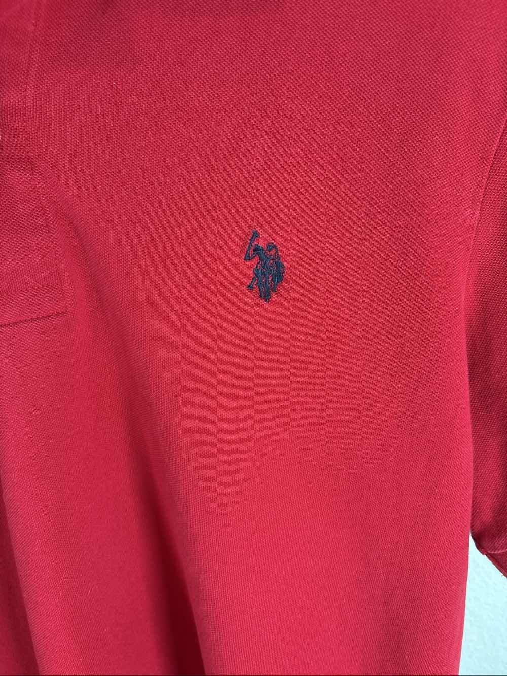US Polo Assn Men's Red Short Sleeve Polo Shirt Elevated Feel L - Thumbnail 3