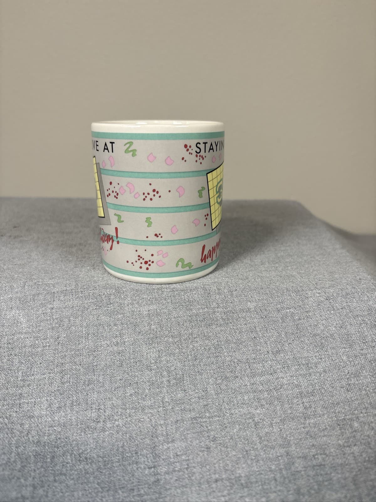 Vintage Enesco Stayin' Alive Mug Coffee Cup 1985 - Thumbnail 4