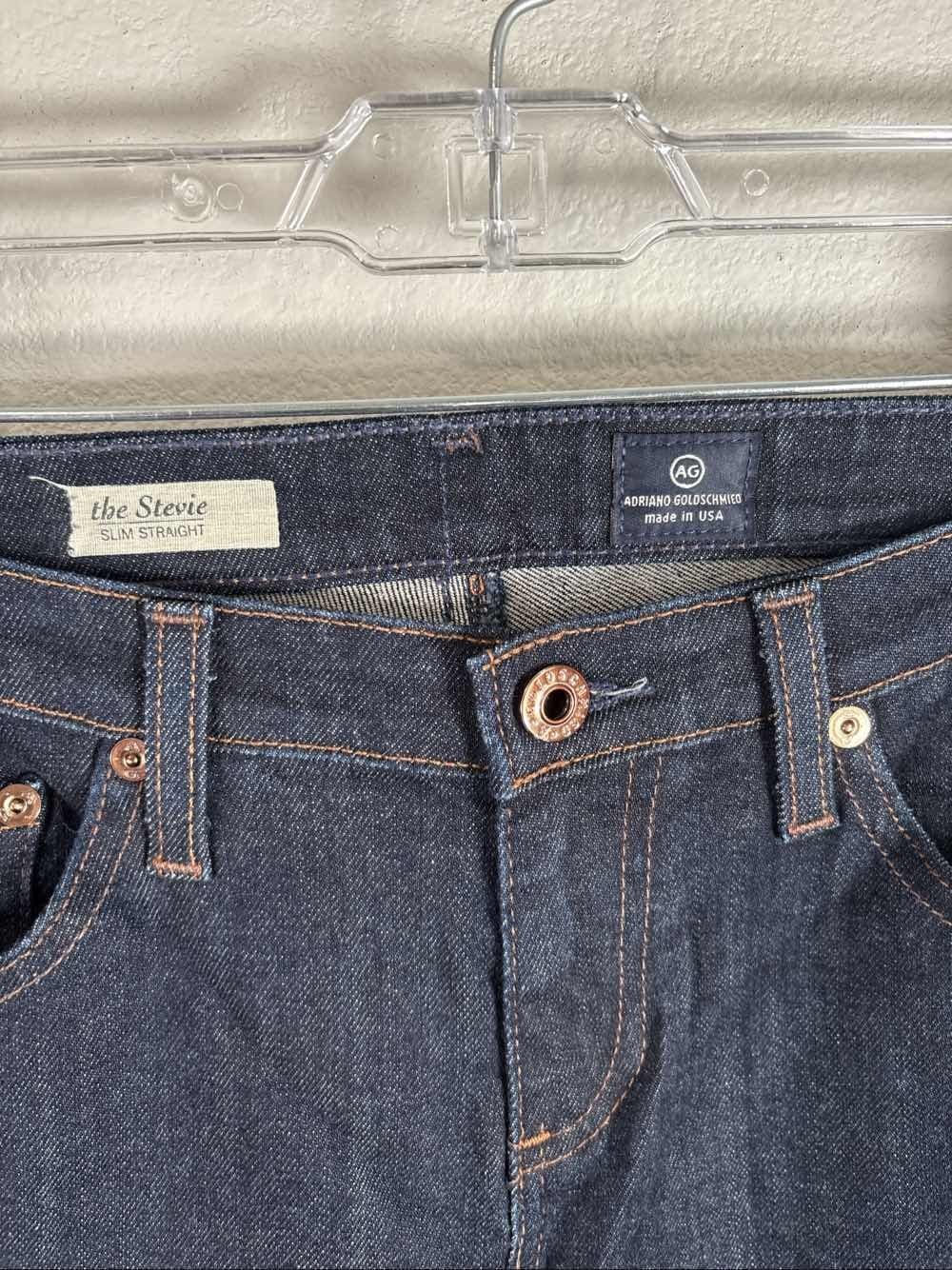 AG Adriano Goldschmied Stevie Slim Straight Womens Dark Wash Jeans 28R - Thumbnail 2