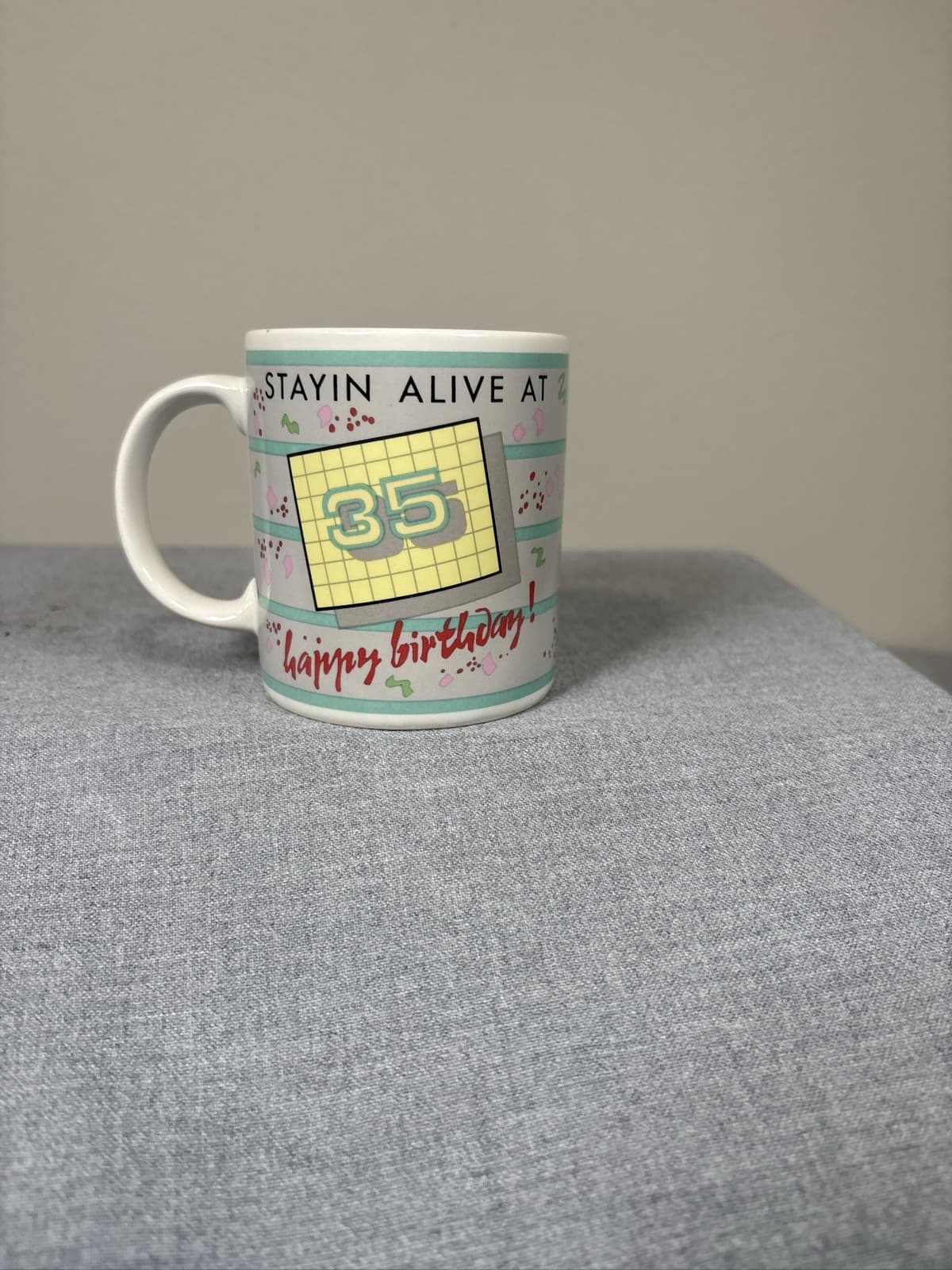 Vintage Enesco Stayin' Alive Mug Coffee Cup 1985 - Thumbnail 3