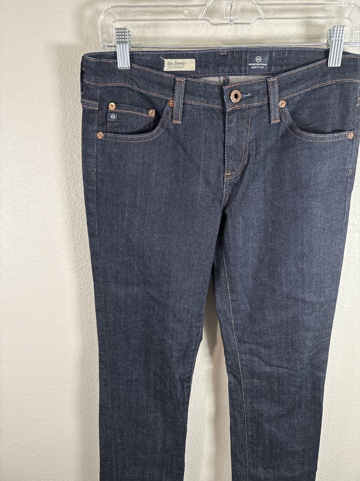 AG Adriano Goldschmied Stevie Slim Straight Womens Dark Wash Jeans 28R - Thumbnail 3