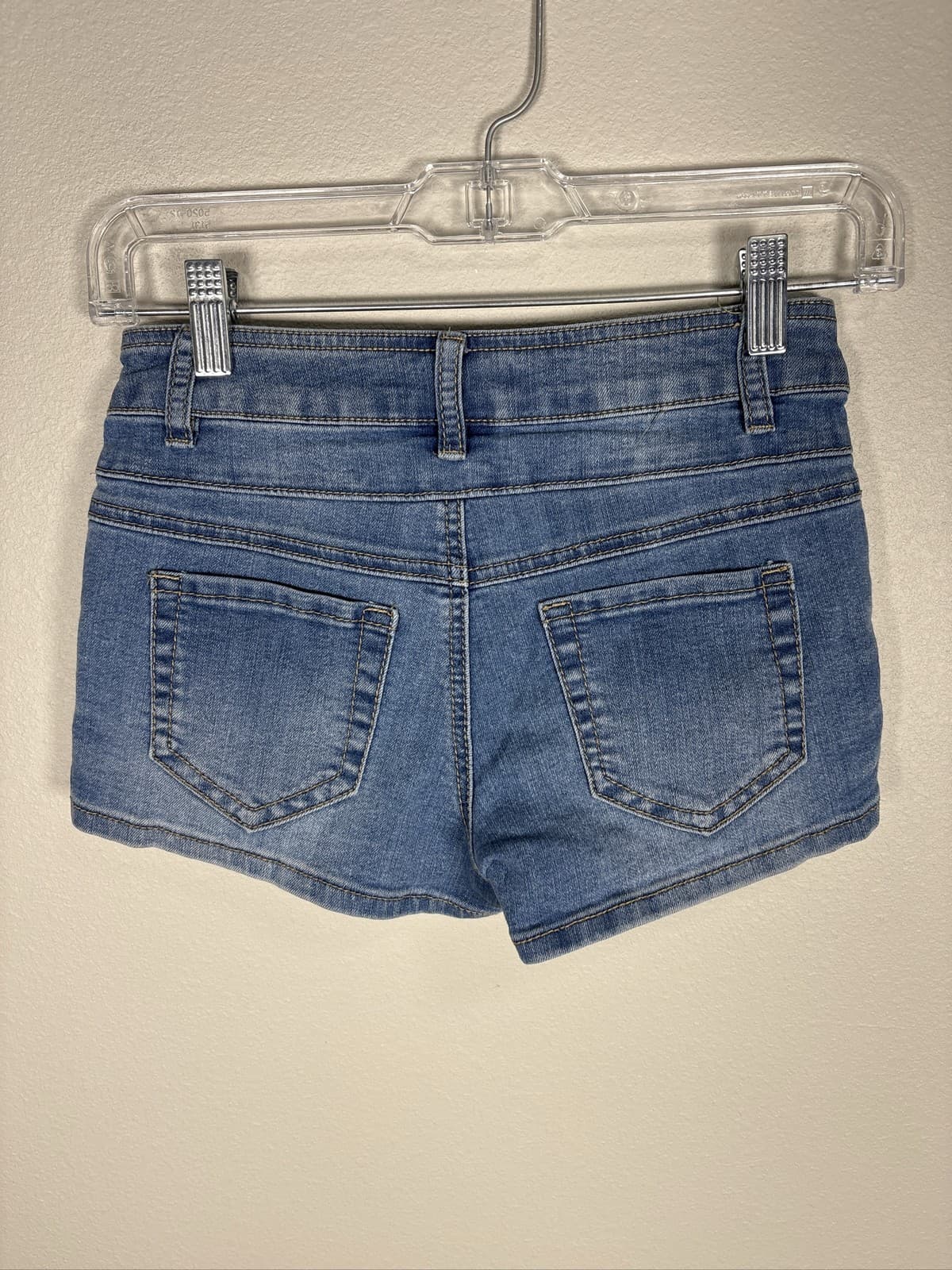 Blue Spice Women Denim Shorts Size 0 Blue Jean Button Fly Shorty - Thumbnail 2