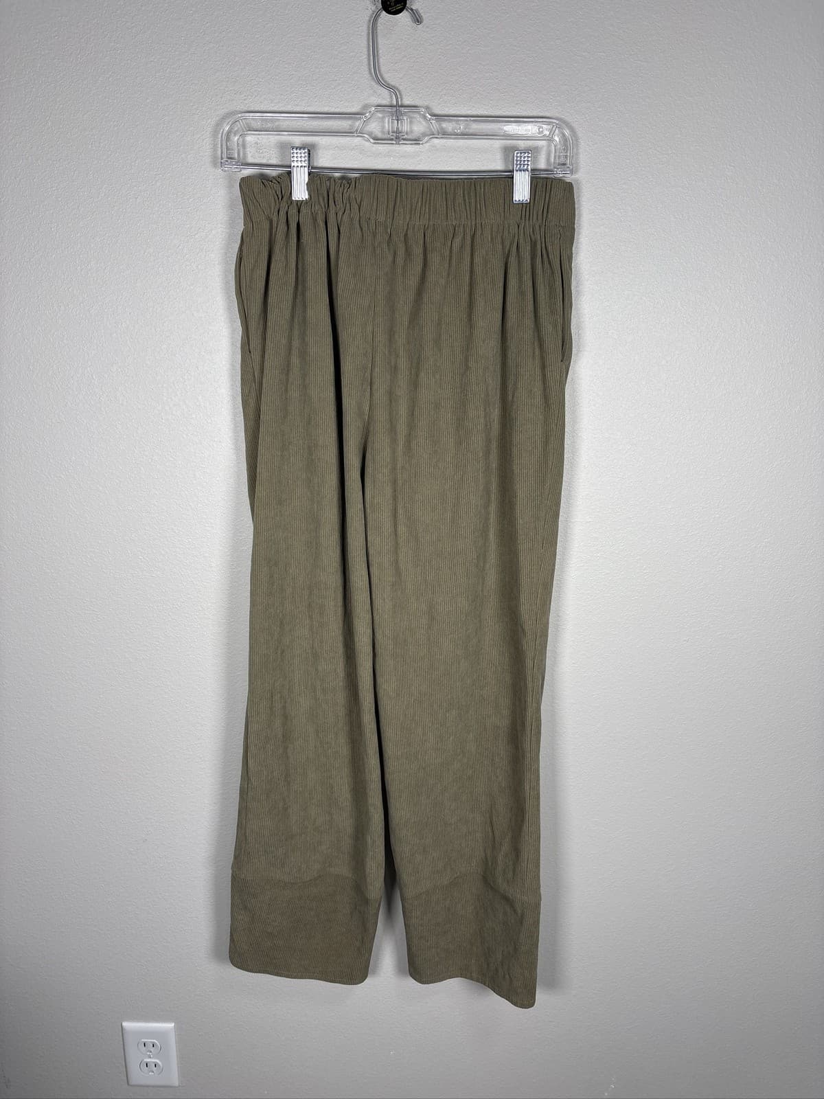 Emery Rose Womens Beige Corduroy Elastic Waist Pants Size Large L - Thumbnail 2