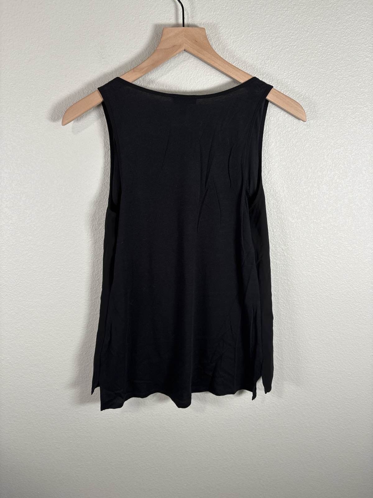 EXPRESS Women's Black Silver Sequin Scoop Neck Sleeveless Tank Top S - Thumbnail 4