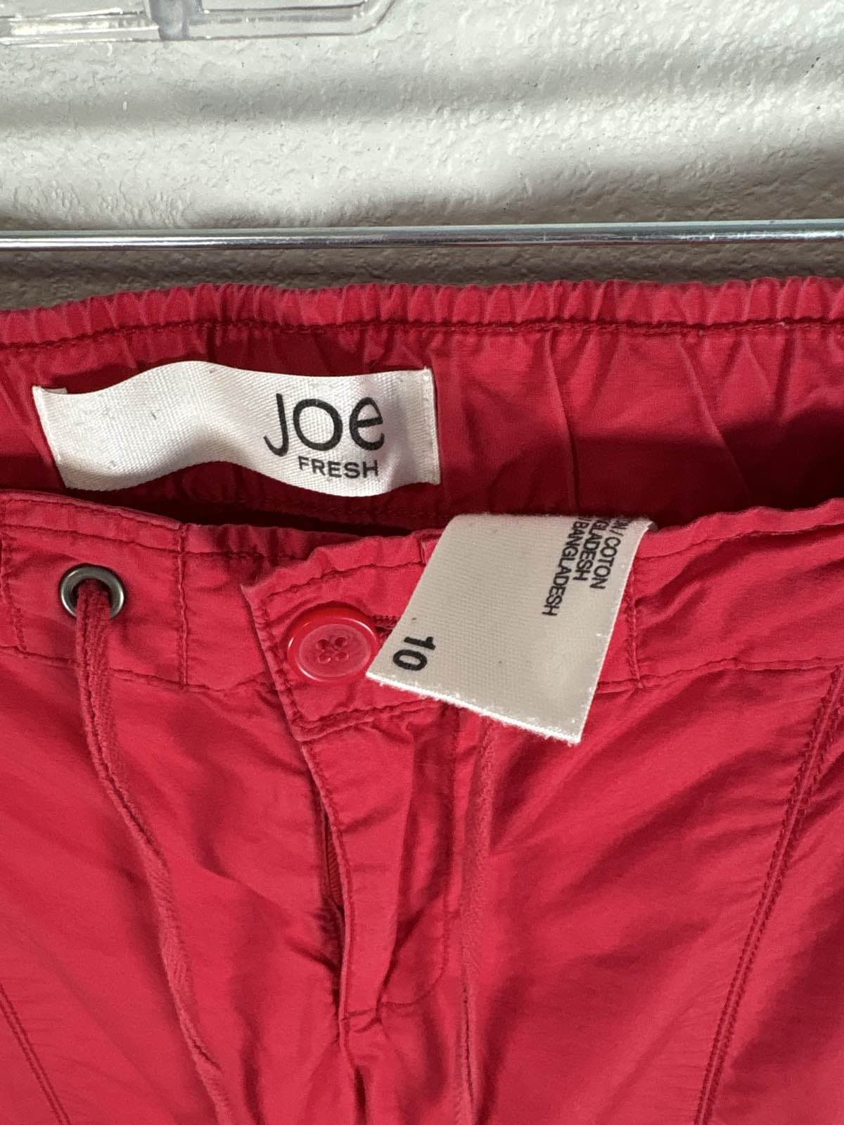 JOE'S Women's Red Cargo Pants Drawstring Elastic Waist Trousers 10 - Thumbnail 4