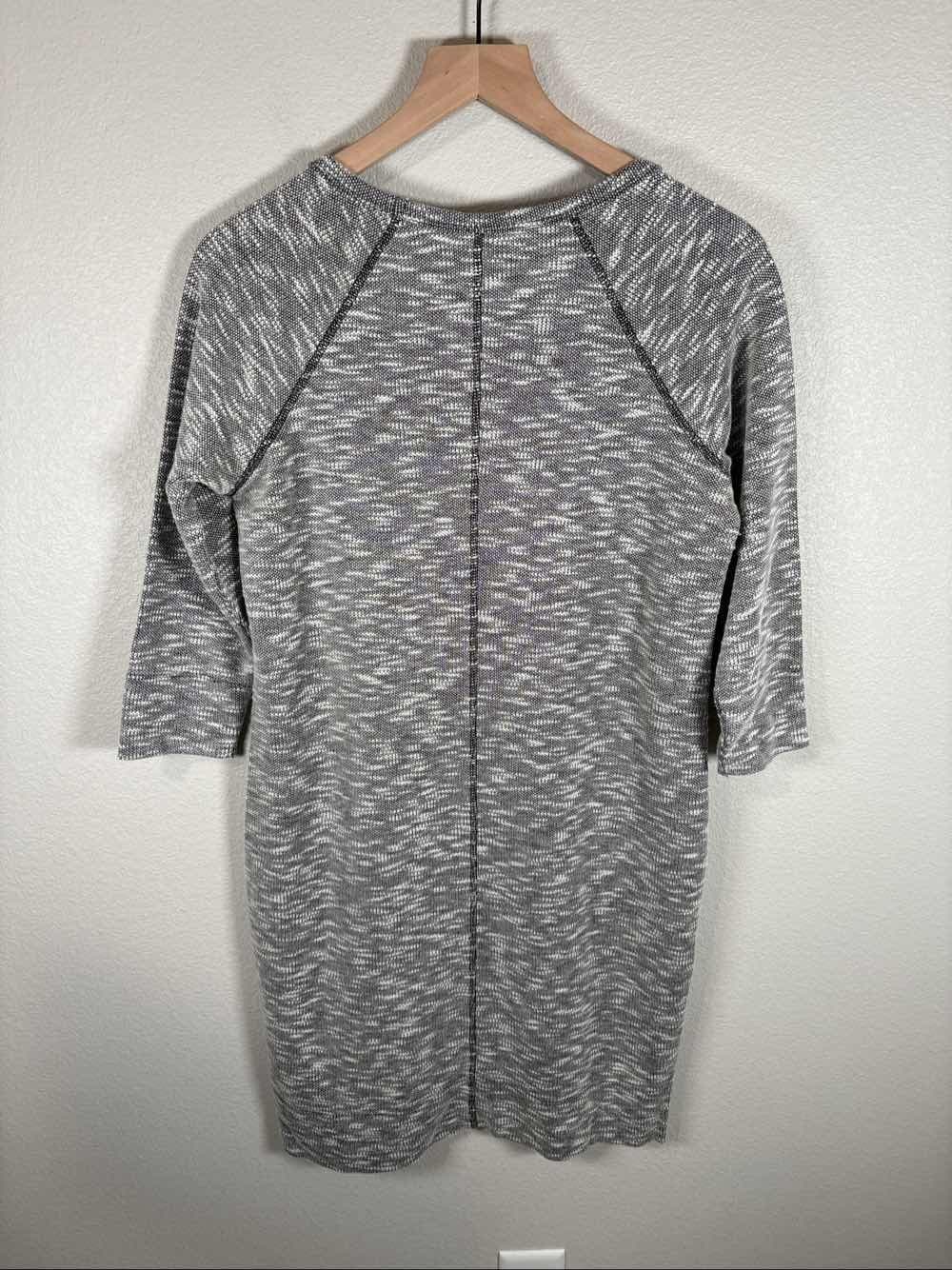 Merona Women's M Gray Marled Knit Sweater Dress 3/4 Sleeve Shift - Thumbnail 4