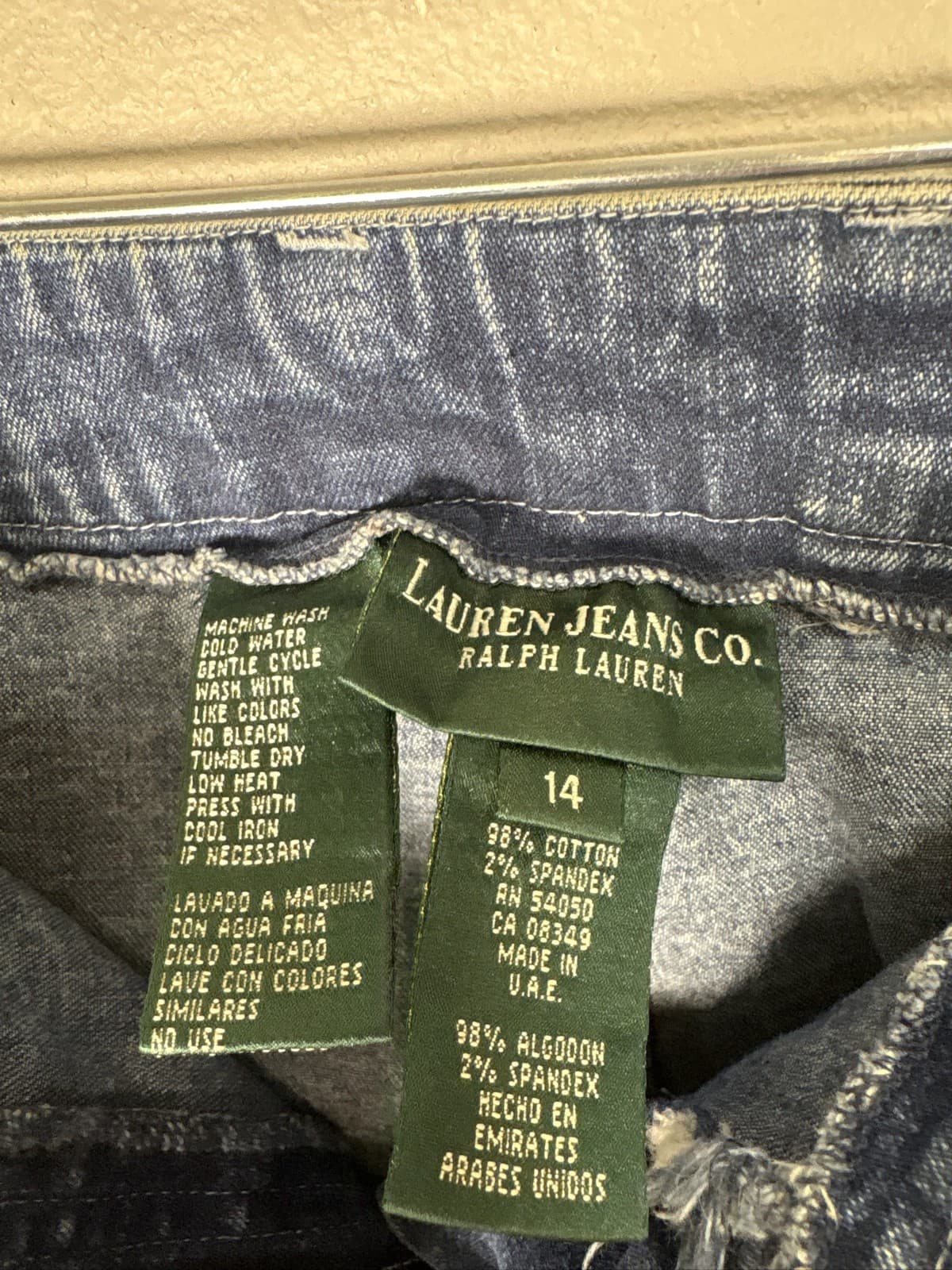 Lauren Ralph Lauren Jeans Co Womens 14 Blue Straight Leg Denim Pants - Thumbnail 3