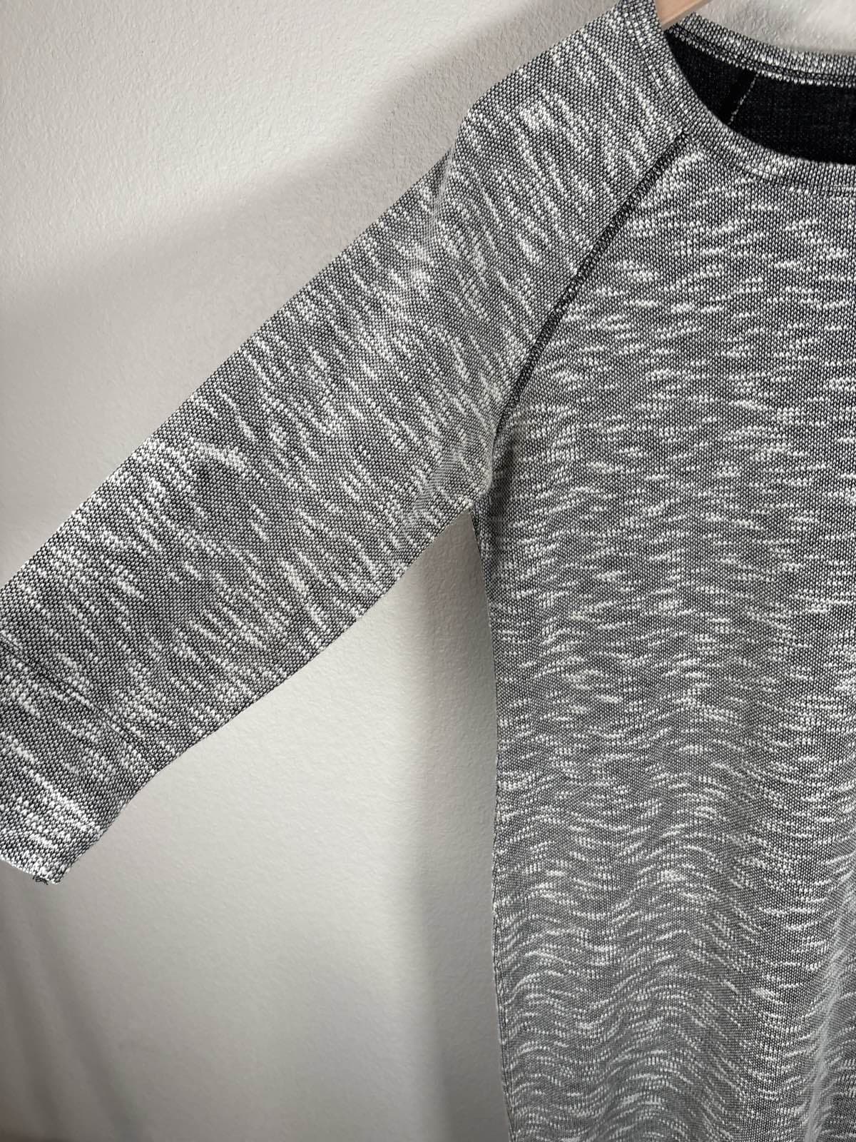 Merona Women's M Gray Marled Knit Sweater Dress 3/4 Sleeve Shift - Thumbnail 3