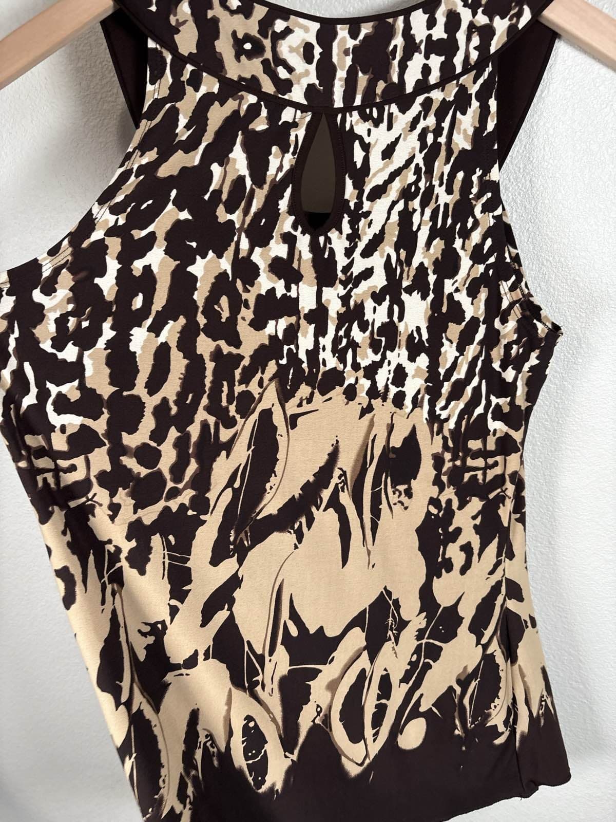Maurices Women's M Animal Print Sleeveless Blouse Brown Beige - Thumbnail 5