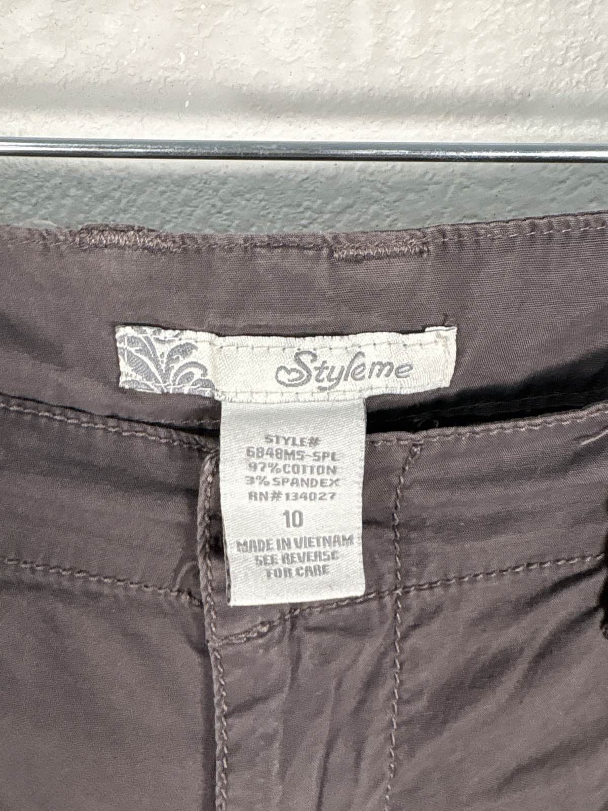 Style & Co Women's Size 10 Gray Cargo Capri Pants Drawstring Hem - Thumbnail 2