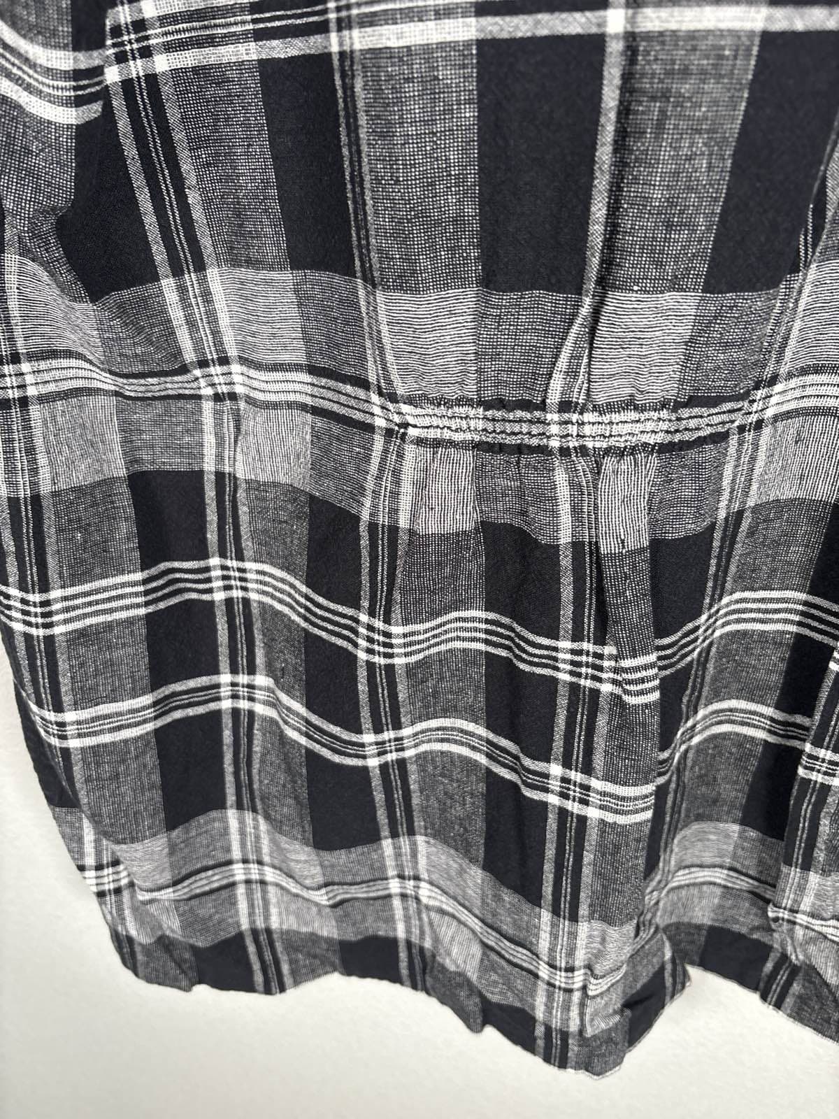Christopher & Banks Womens Black Plaid Flannel Button Up Shirt M - Thumbnail 5