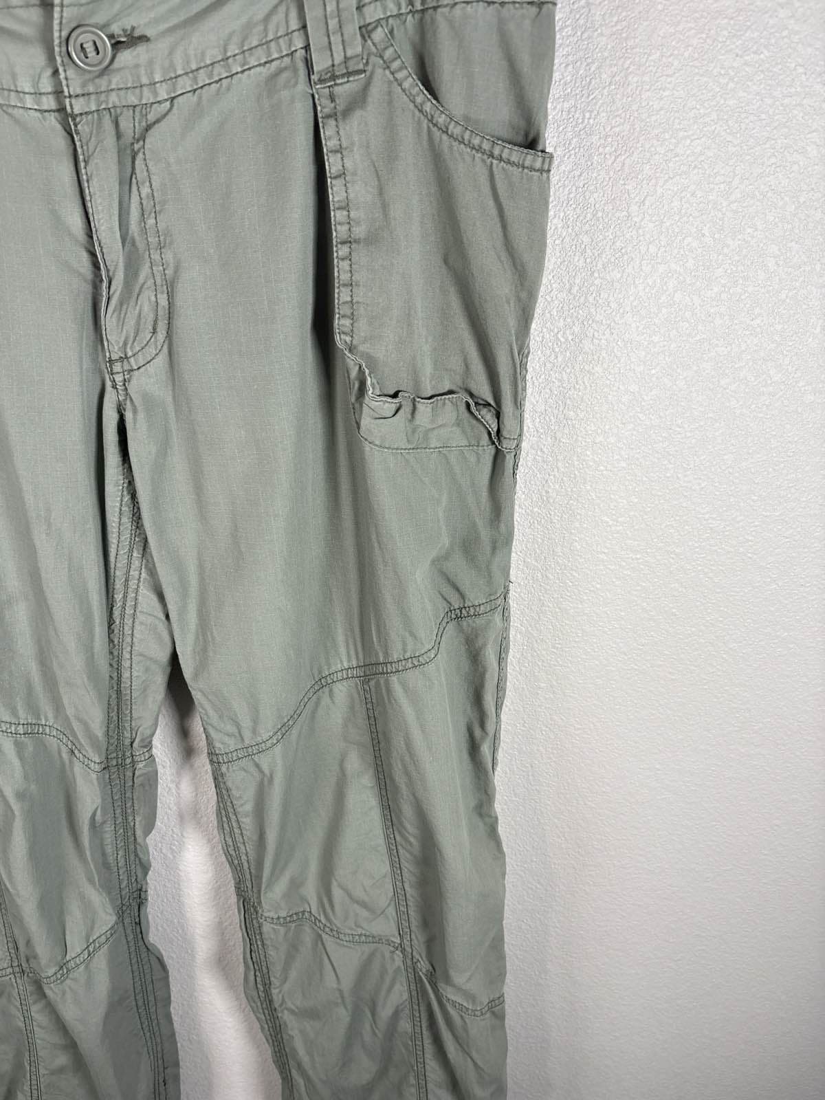 Mossimo Supply Co Womens Olive Green Cargo Capri Pants Drawstring Hem 11 - Thumbnail 2