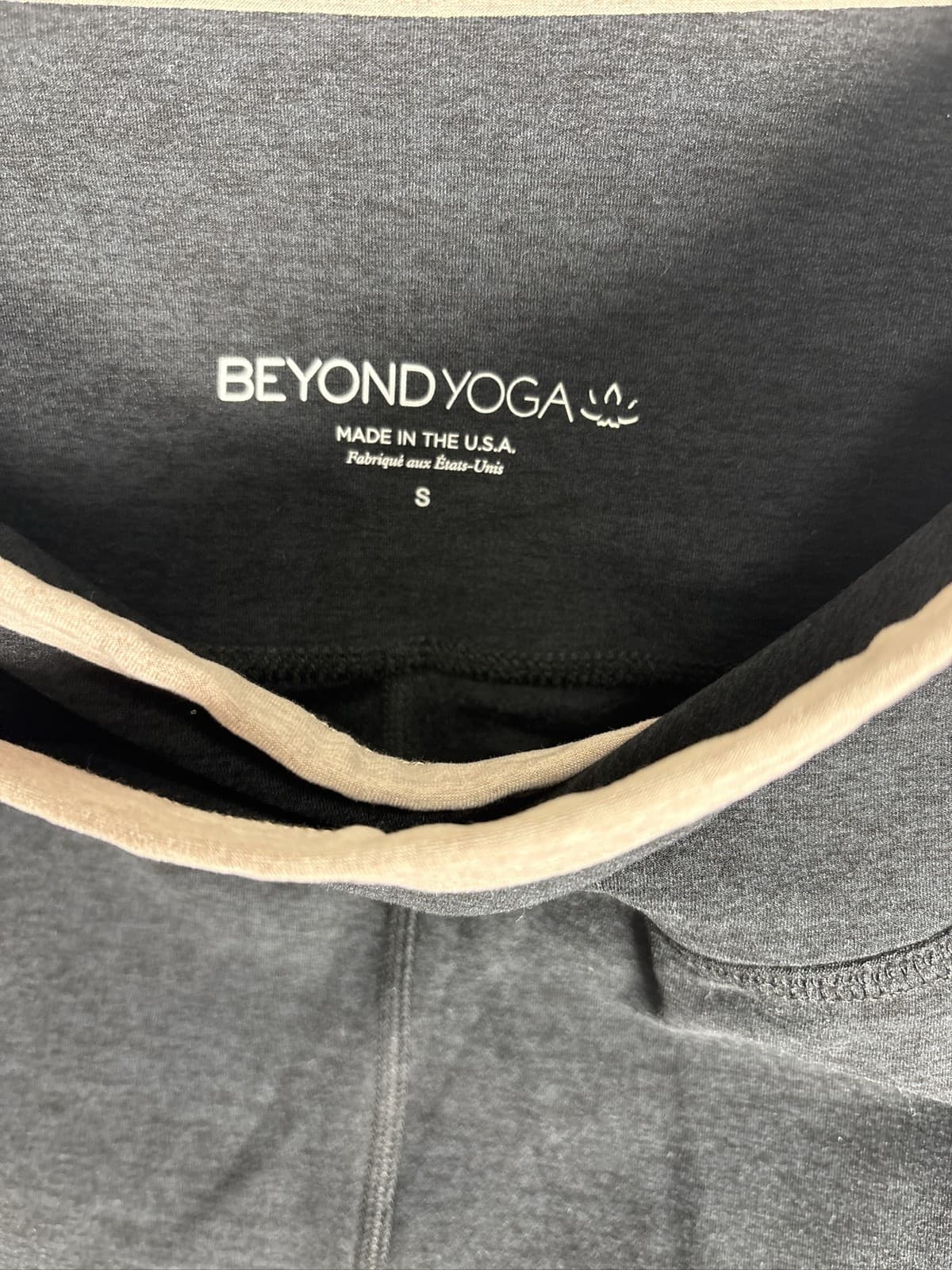 Beyond Yoga Spacedye On Block High Cross Midi Leggings Black Tan S - Thumbnail 3