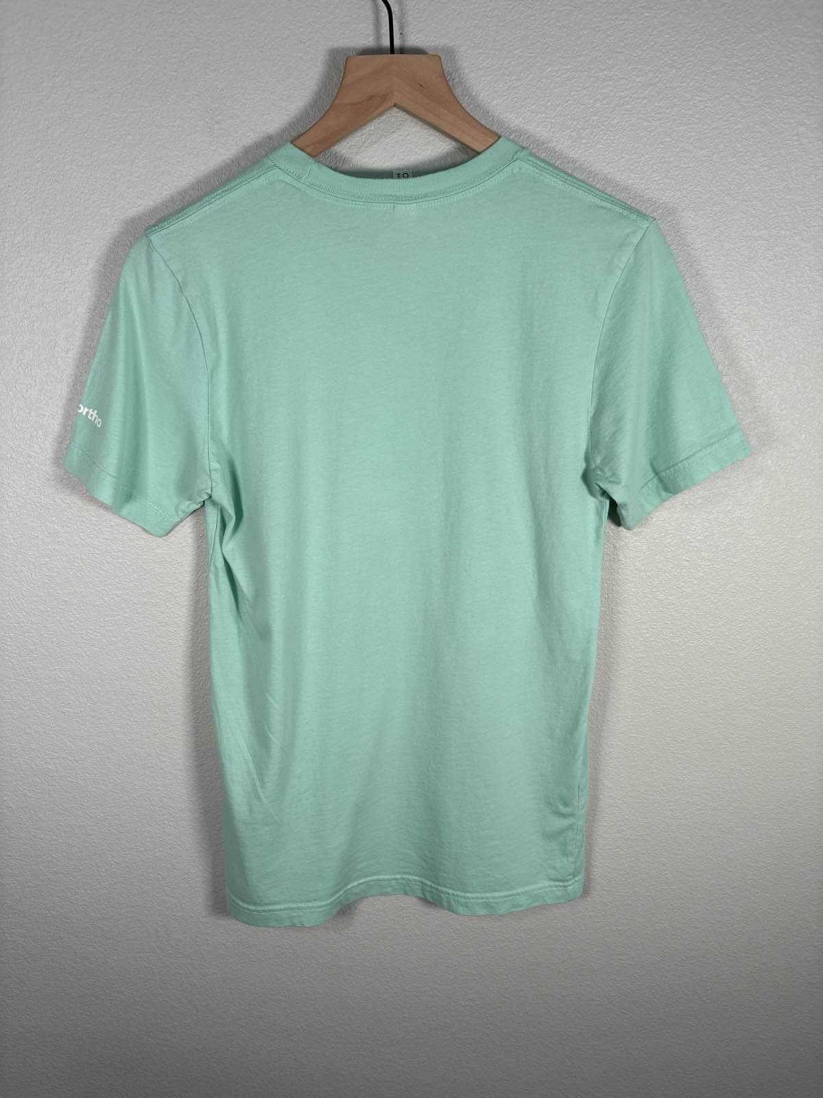 We Ortho Unisex S Turquoise Cotton Crewneck T-Shirt - Thumbnail 5