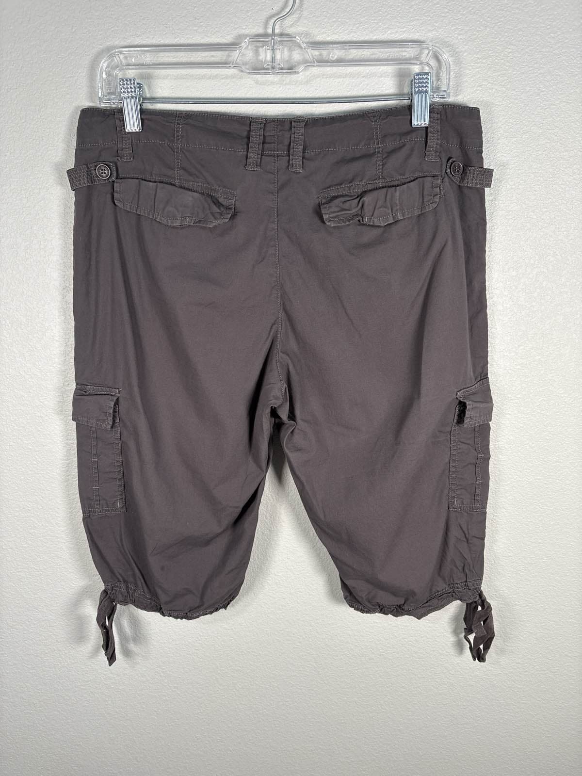 Style & Co Women's Size 10 Gray Cargo Capri Pants Drawstring Hem - Thumbnail 3