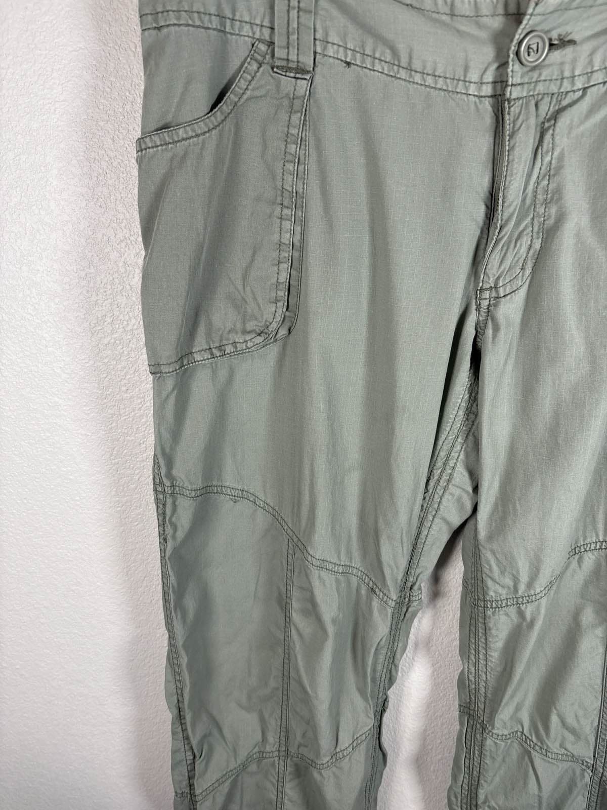 Mossimo Supply Co Womens Olive Green Cargo Capri Pants Drawstring Hem 11 - Thumbnail 3