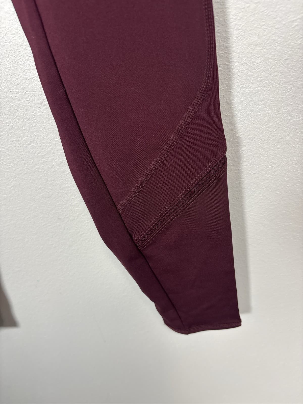 Tangerine Womens Active Rib Trim Legging Port Rose Plum Maroon Small - Thumbnail 2