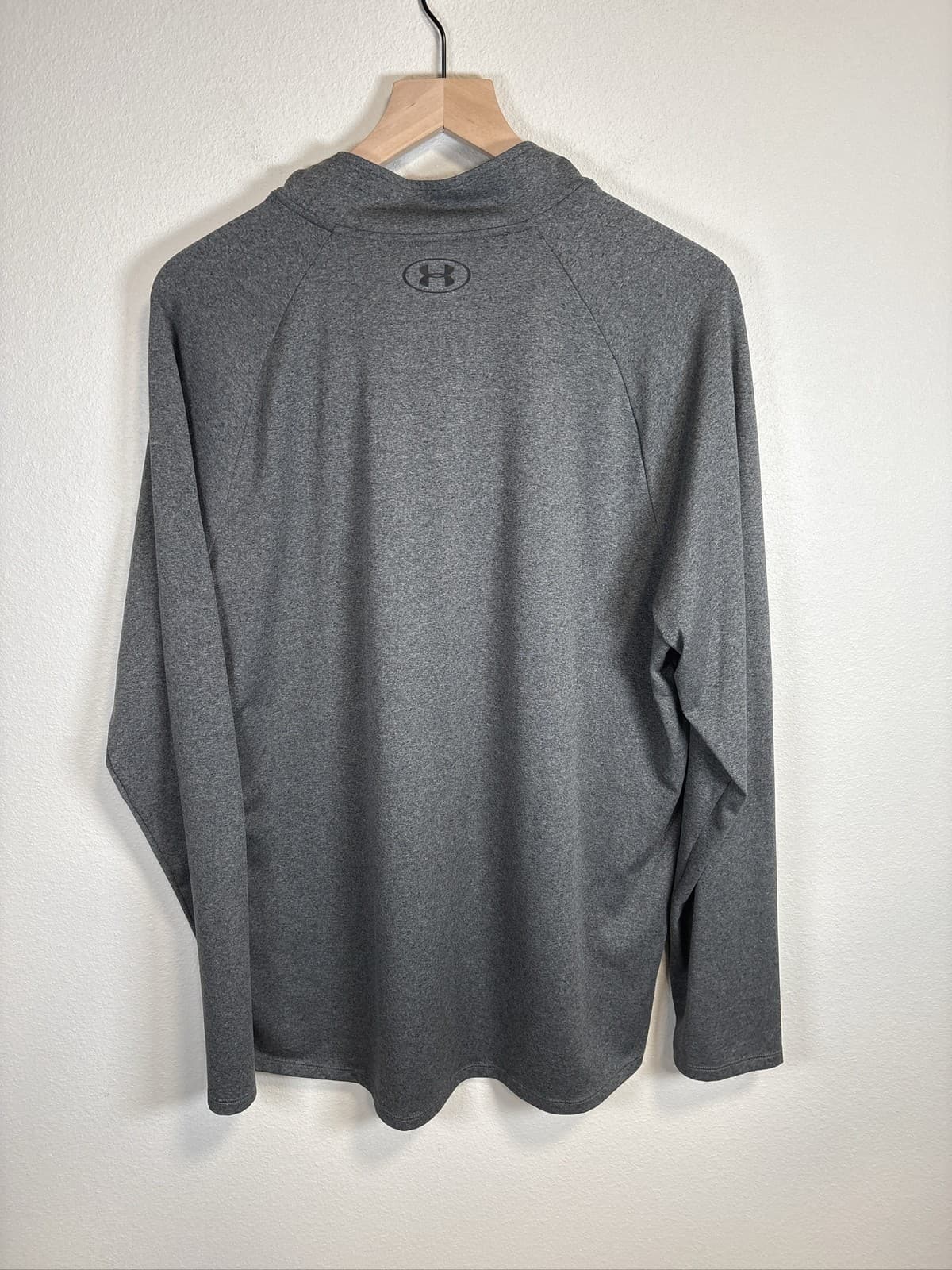 Under Armour Men's Gray HeatGear 1/4 Zip Pullover Long Sleeve Loose Fit - Thumbnail 3