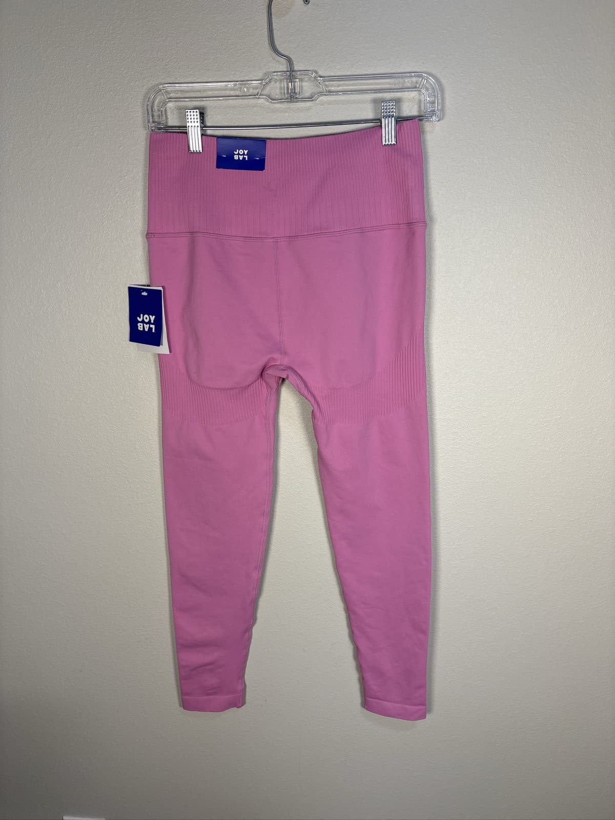 JoyLab High-Rise Seamless Ribbed 7/8 Leggings Pink Medium Womens - Thumbnail 3