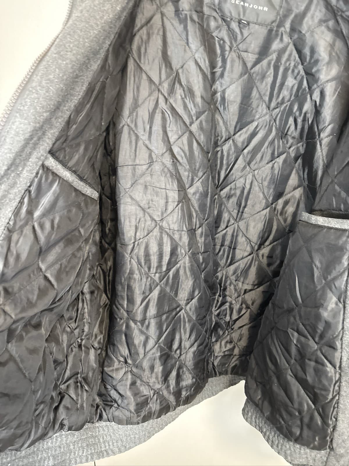 Sean John Men's Gray Wool Blend Bomber Jacket - Thumbnail 5
